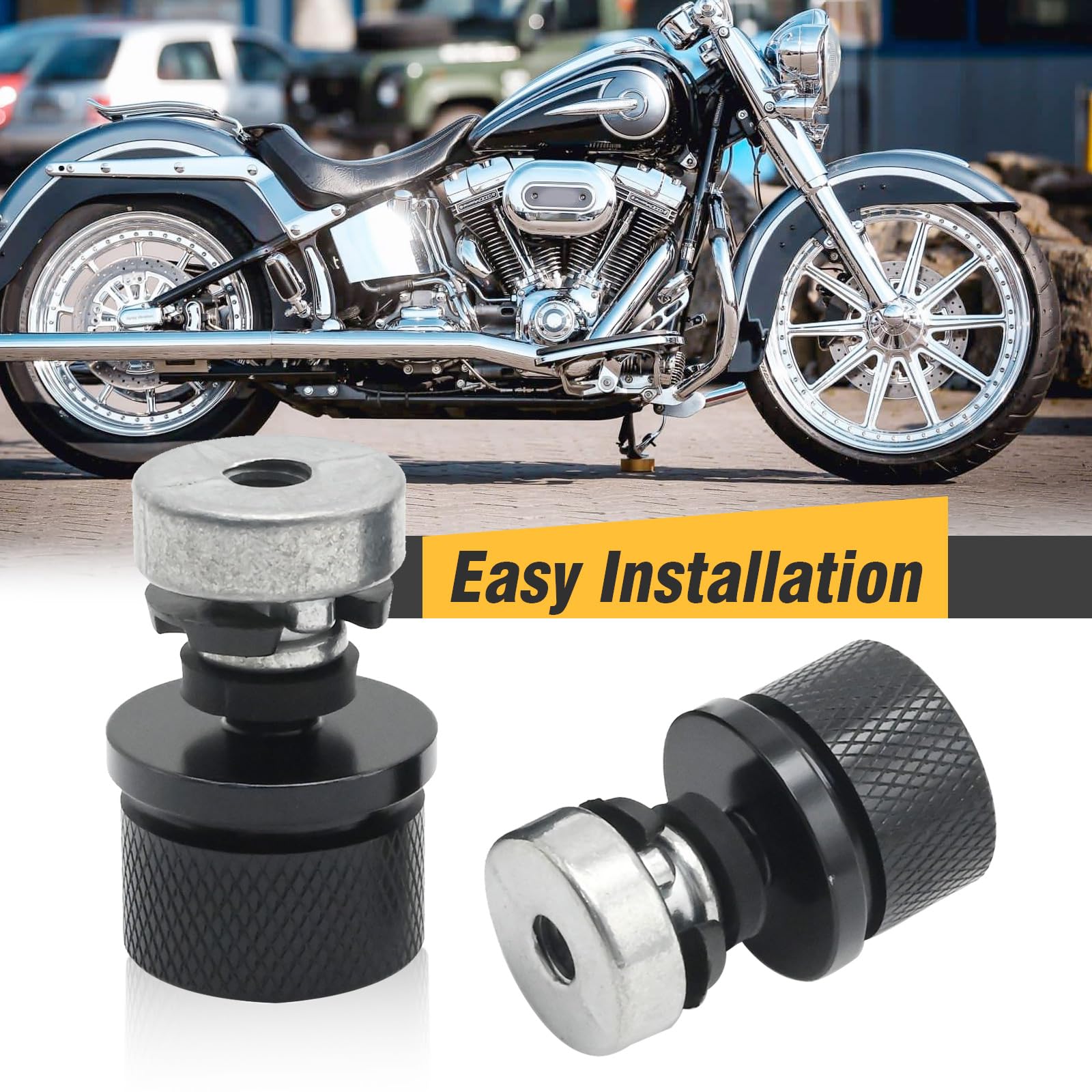 Aluminum Billet Rear Mounting Screw Seat Bolt Nut Kit Black for Harley Davidson