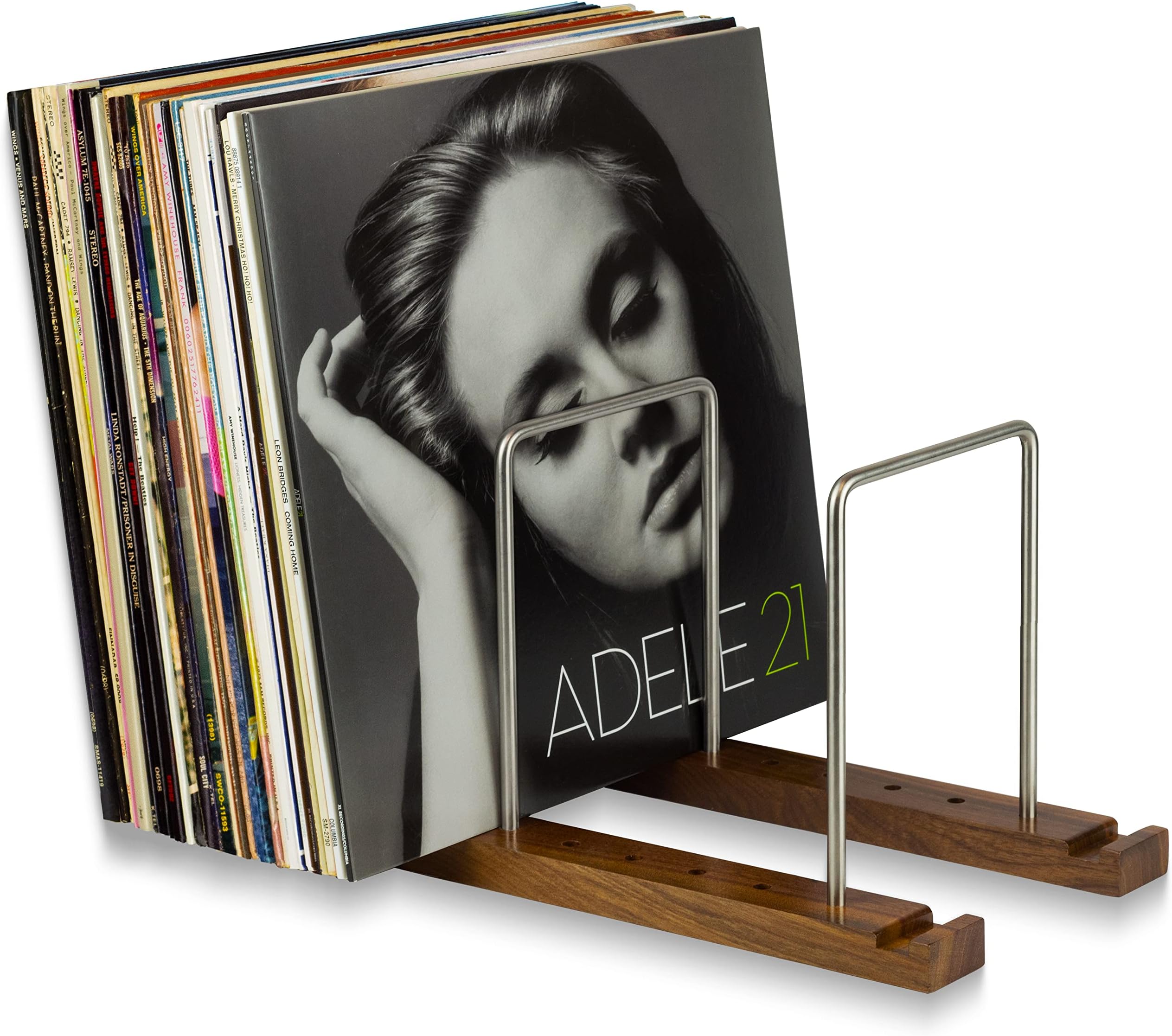 QPEY Triangle File Holder,5 Slot Metal Vinyl Record Stand
