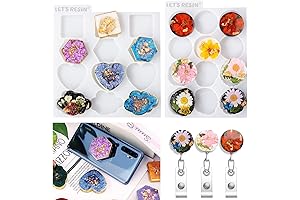 LET'S RESIN 24 Cavities Badge Reel Molds for Resin