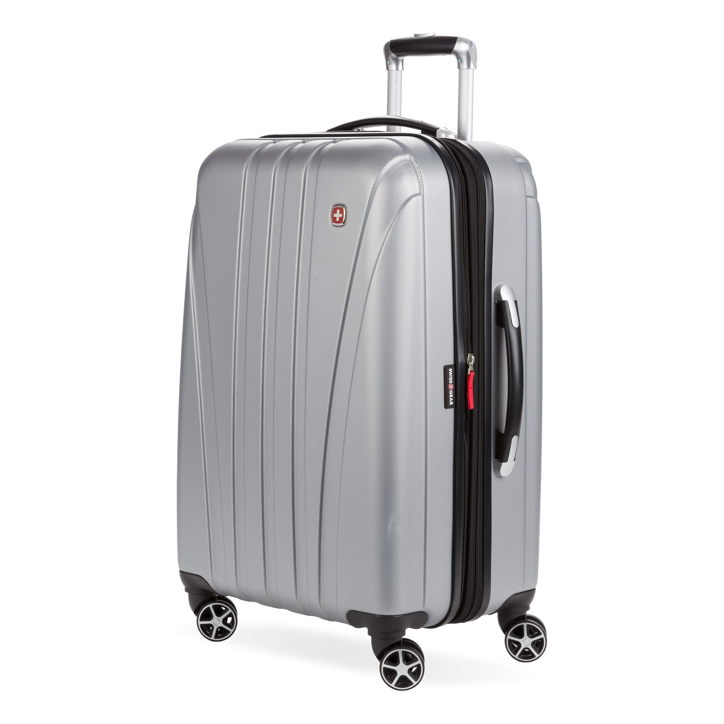 7585 Hardside Expandable Luggage with Spinner Wheels, Silver, Checked-Medium 23-Inch