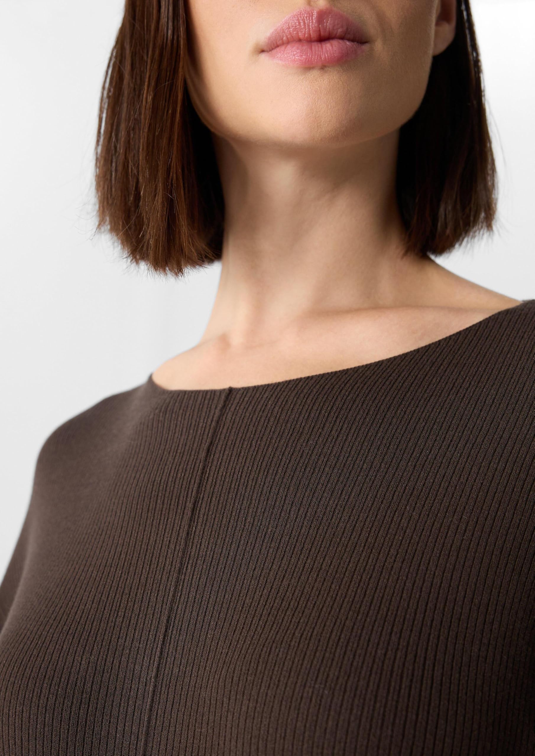 COMMA Rippstrickkleid mit überschnittenen Schultern