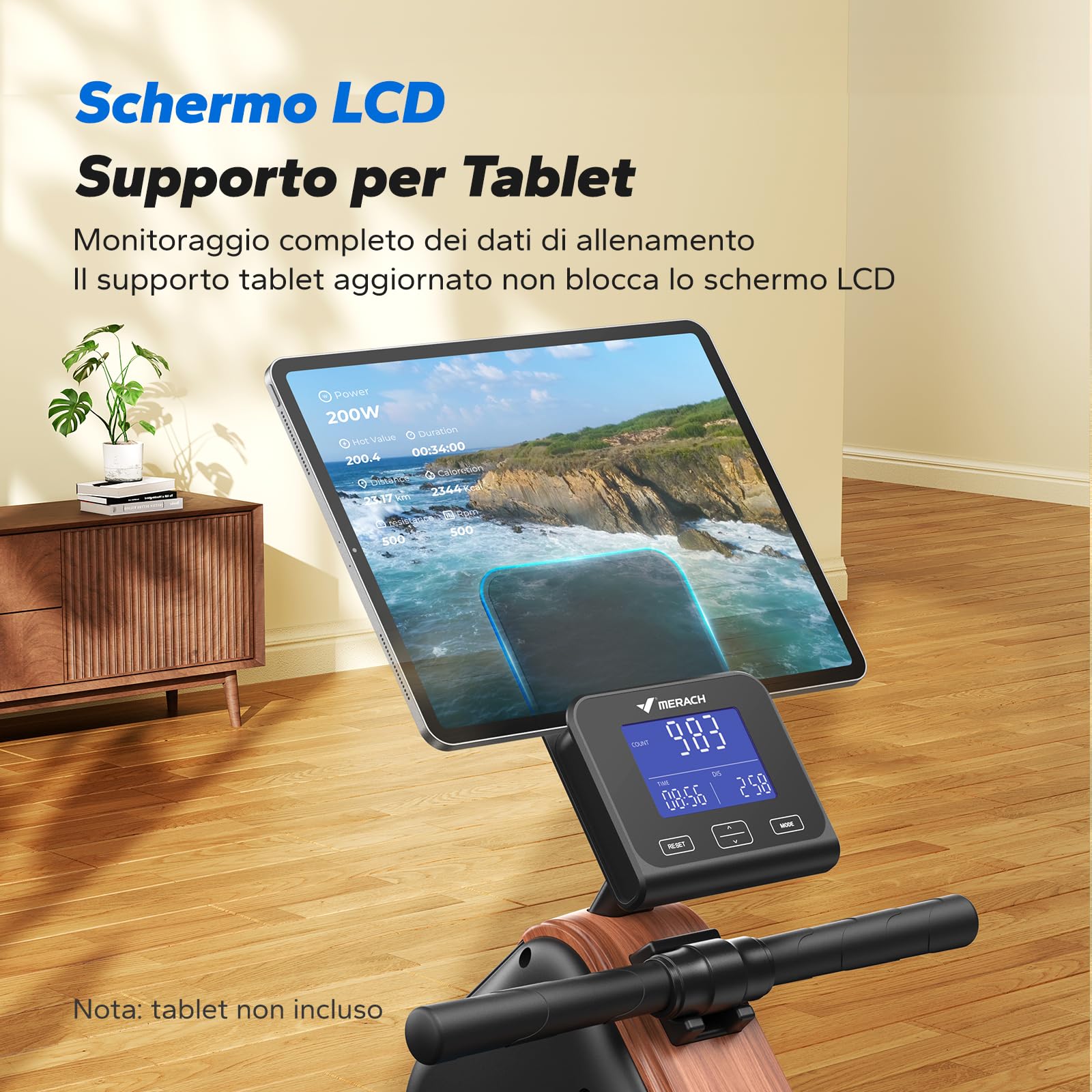 MERACH Vogatore per Casa, Vogatori Magnetici Silenziosi, Binari Migliorati ed Espansi da 130 cm per Movimenti più Liberi, Dotato di APP Esclusiva