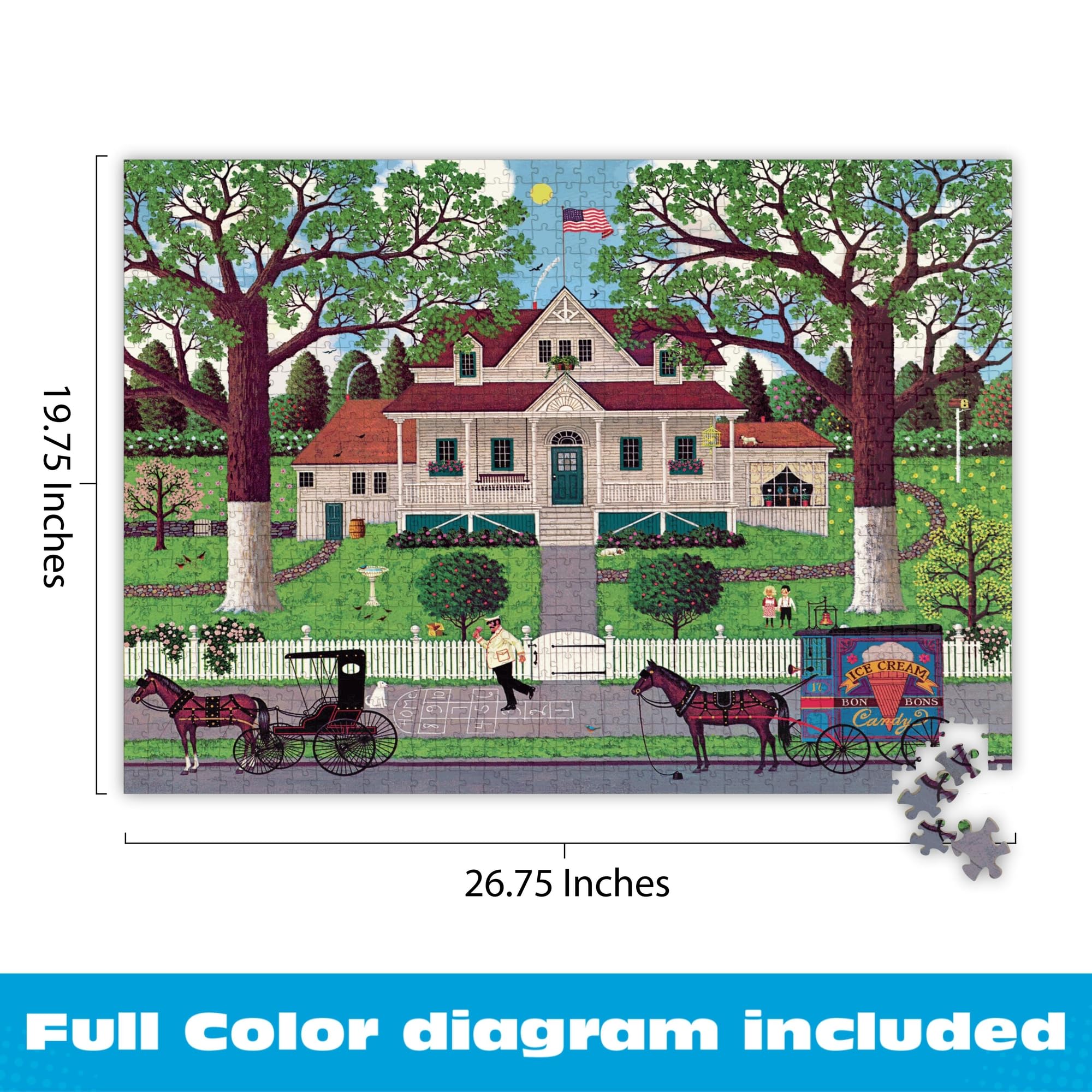Amazon.com: Buffalo Games Charles Wysocki - Ice Cream & Hopscotch