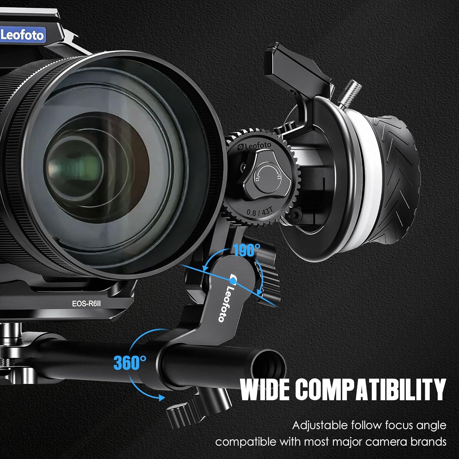 LEOFOTO Follow Focus Gear Ring Kit with A & B Stops, 15mm Rod, Rod Clamp and Silicone Gear, Compatible with Lenses up to 114mm in Diameter, Weight 290g, for Mirrorless and Cinema Cameras (LFF-01)