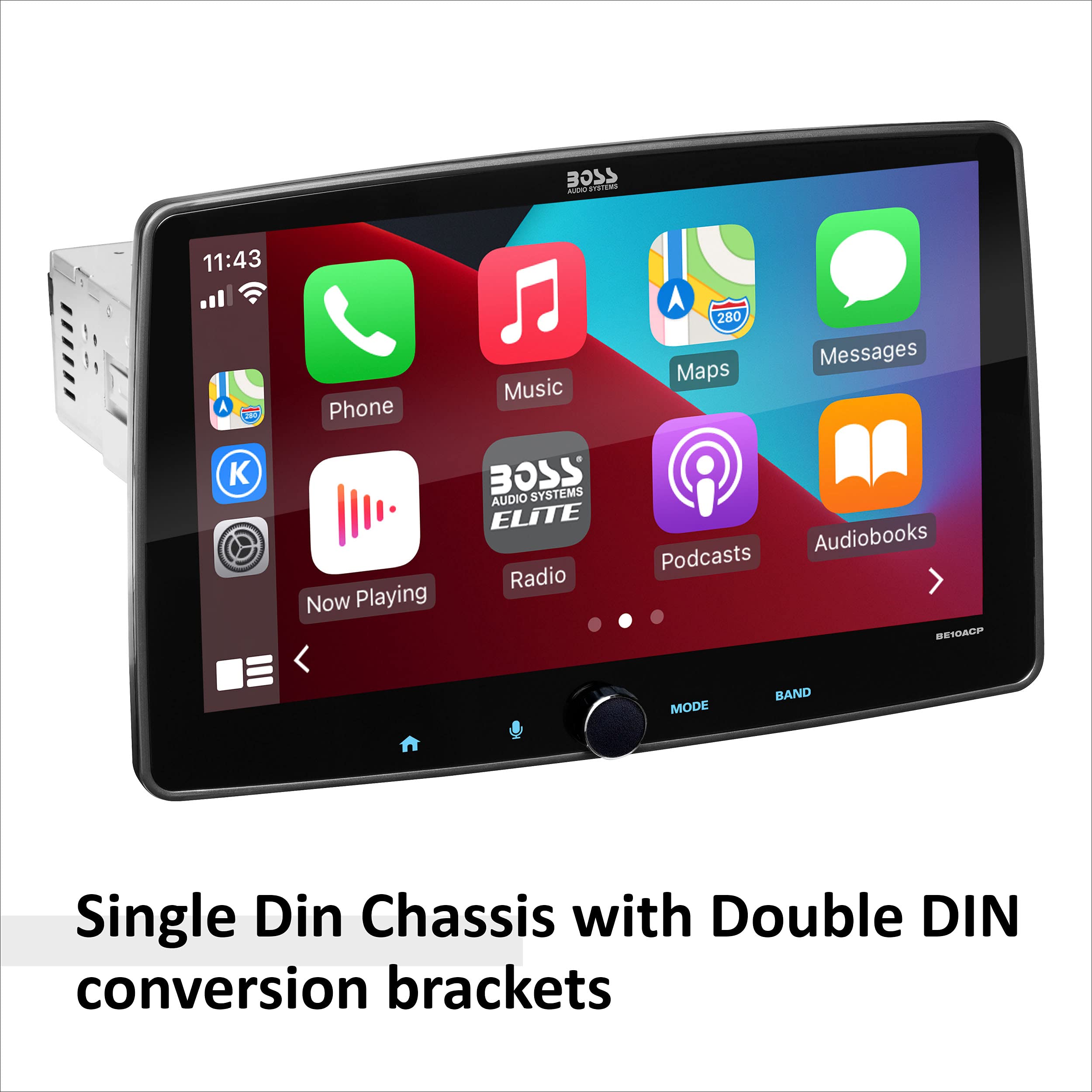 BOSS Audio Systems BE10ACPC Apple CarPlay, Android Auto, Single Din