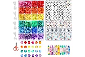 EMUFOOK 4000PCS Pony Beads Kit for Jewelry Making