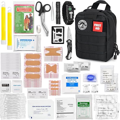 Miniatura 8 de The Brazos - Kit de supervivencia de primeros auxilios, 250 piezas, artículos esenciales de senderismo y campamento, equipo de supervivencia y combo