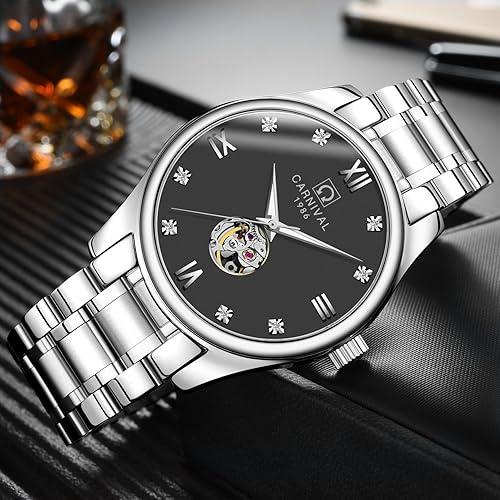 Miniatura 4 de Juego de 2 relojes para parejas para él y ella, reloj automático para hombres y mujeres