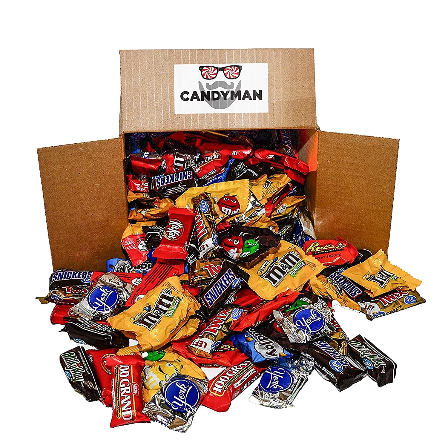 CANDYMAN Bundle of Chocolate Candy (5.6 lbs) Variety Pack Hersheys Nestles Reese's Snickers York Pep