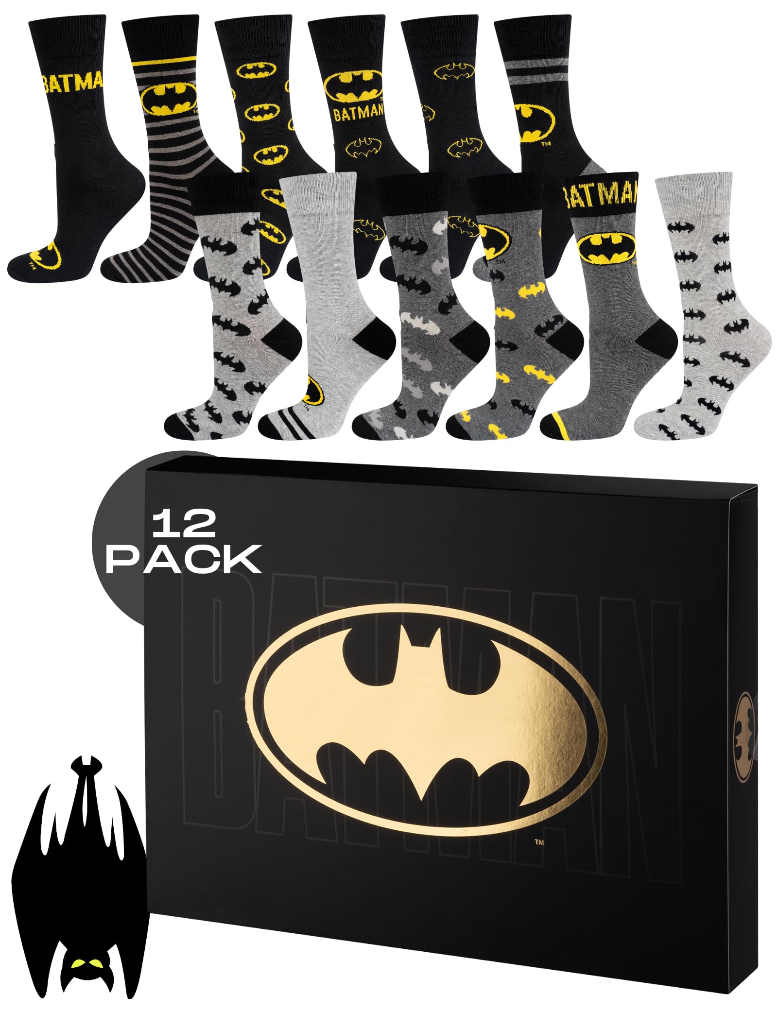 DC Comics Batman Calendario Dell'avvento - Regalo Natale - Calze Uomo 40-45