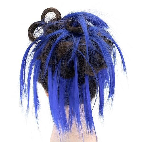 Miniatura 3 de IMISSU 2 piezas de moño de cabello desordenado, extensión de coleteros falsos, ondulados, rizados, para cola de caballo para mujeres y niñas (2