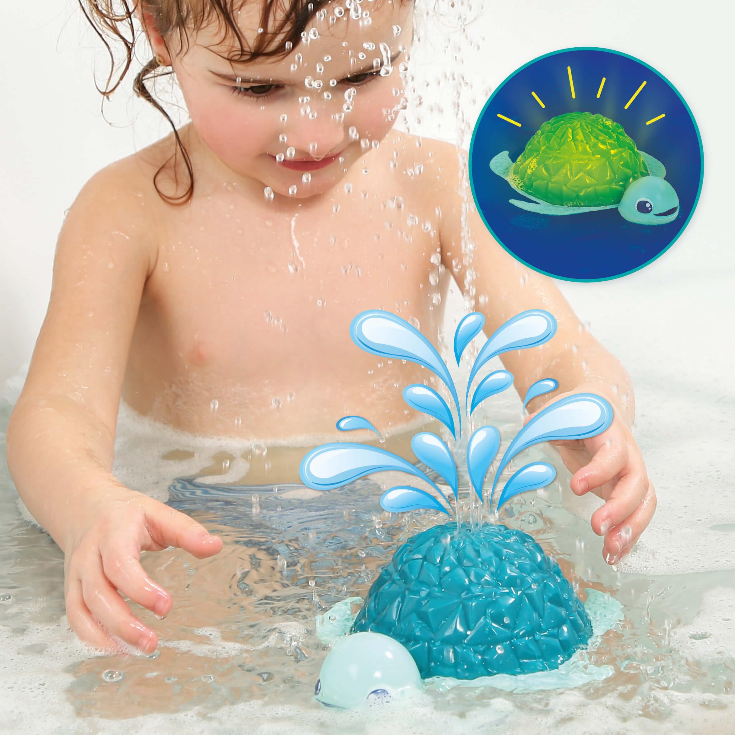 LUDI – Coffret de Bain XXL – 16 Jeux d’Eau interactifs – Toboggans, Tortue Lumineuse et Cups Pluie – Développe motricité et Coordination – Dès 10 Mois