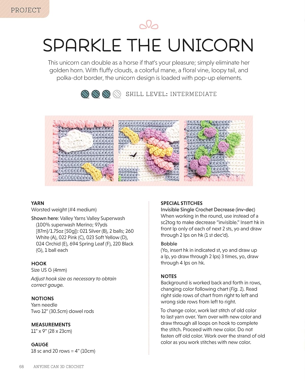 Anyone Can 3D Crochet: 20 Fun Animal Designs and 8 Adorable Projects (Landauer) Create Wall Hangings, Blankets, Toys, and More with Dimensional Details like Fringe, Pompoms, Yarn Flowers, and Tassels - Image 5