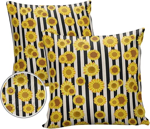 Miniatura 8 de Juego de 2 fundas de almohada impermeables para sofá, diseño de bosque brumoso, otoño, pino, montaña, fundas de cojín decorativas de 18 x 18