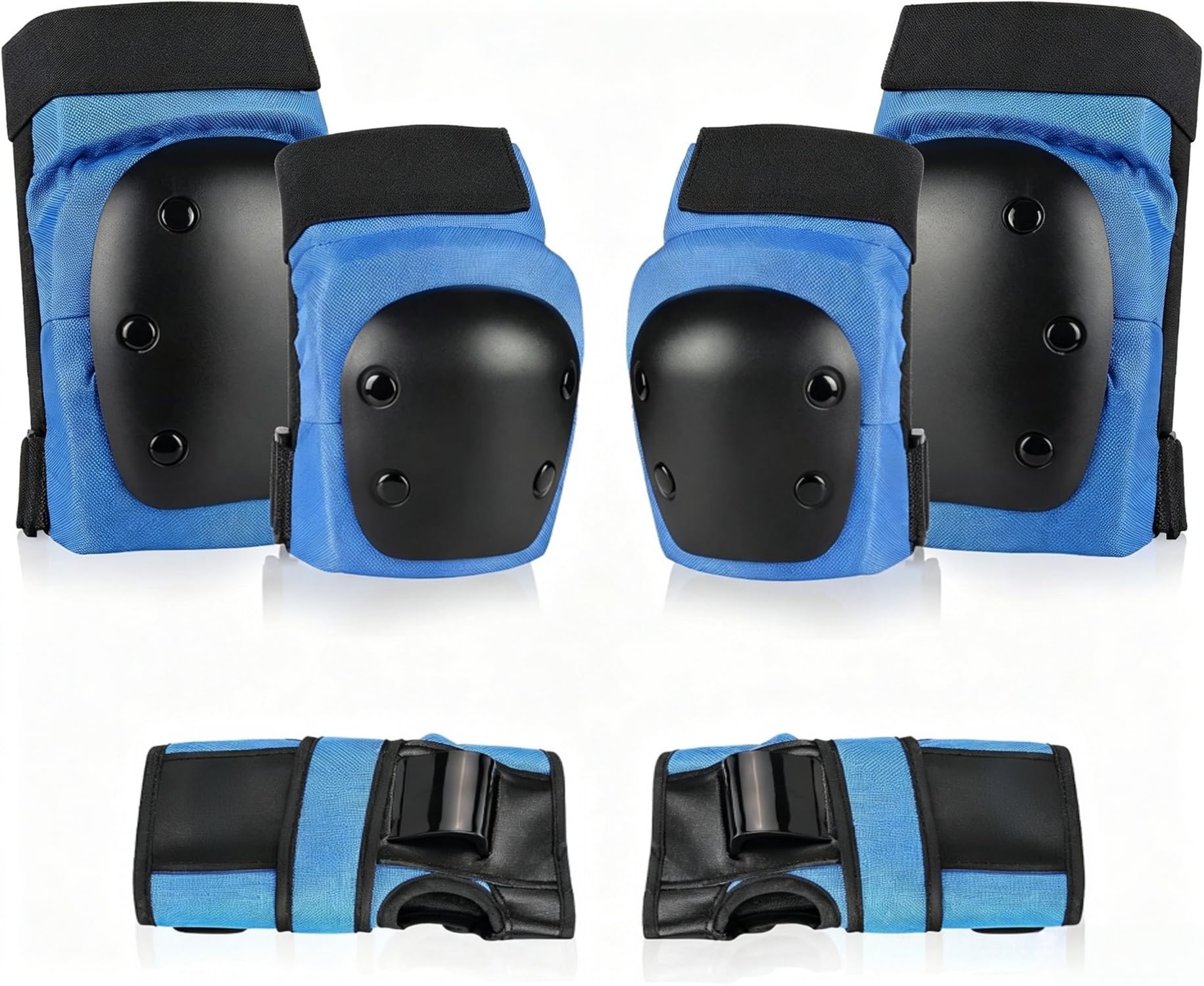 Protective Gear Set for Adult Youth Kids, Knee Pads Elbow Pads Wrist Guards 6 in 1 for Skateboard Scooter Roller Skate Inline Skate Rollerblade Cycling BMX Bike