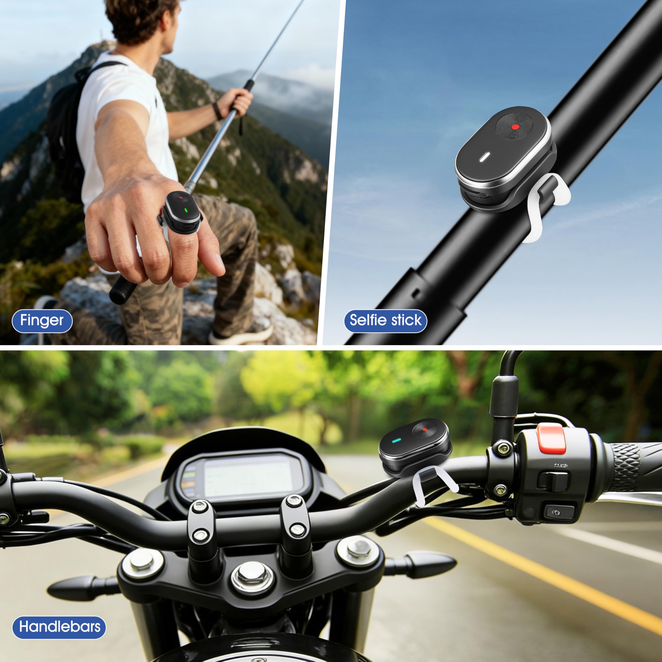 Ring Fernbedienung für insta360 GO Ultra/X5/X4/X3/Ace Pro 2 Mini Steuerung für GoPro Hero 13 Mission Max 2 sowie für DJI Osmo 360/ Action 6 5 Zubehör, Handy Funk Fernbedienung