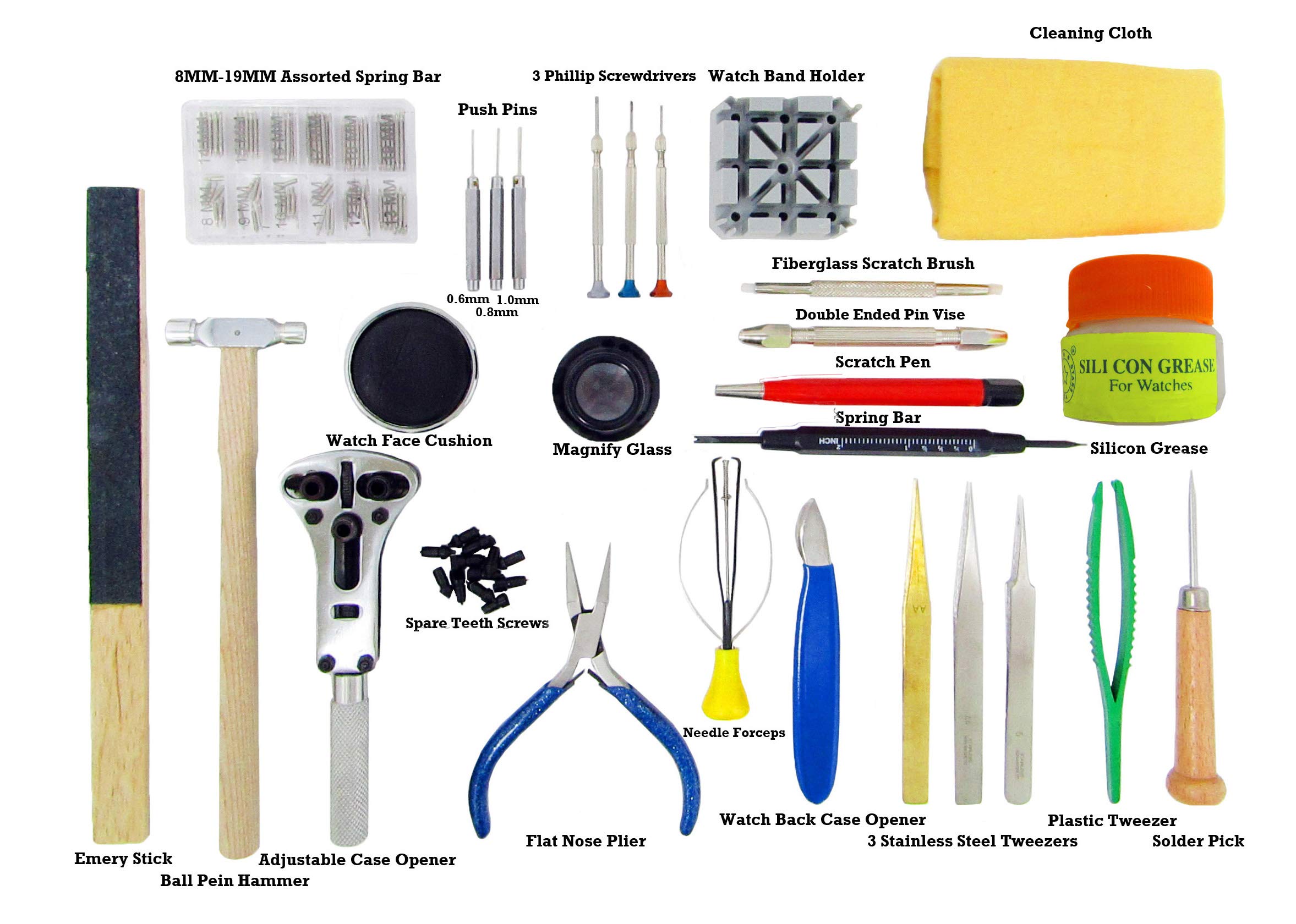 Rosenthal Collection Watch Repair Kit, Deluxe Watch Repair Tools Professional Spring Bar Tool Set, Watch Band Link Pin Tool Set with Carrying Case