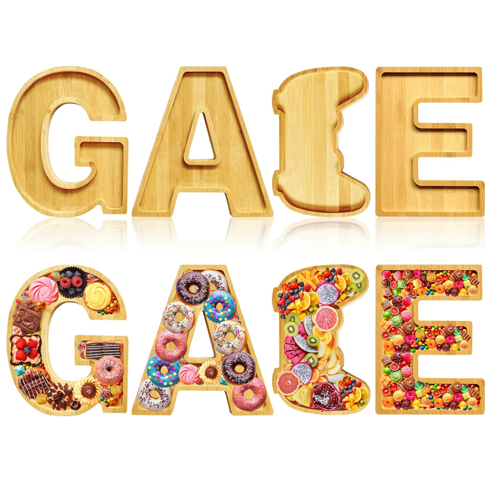 FOBSME Valentine Wood Serving Platter, LOVE Letters, Charcuterie Board