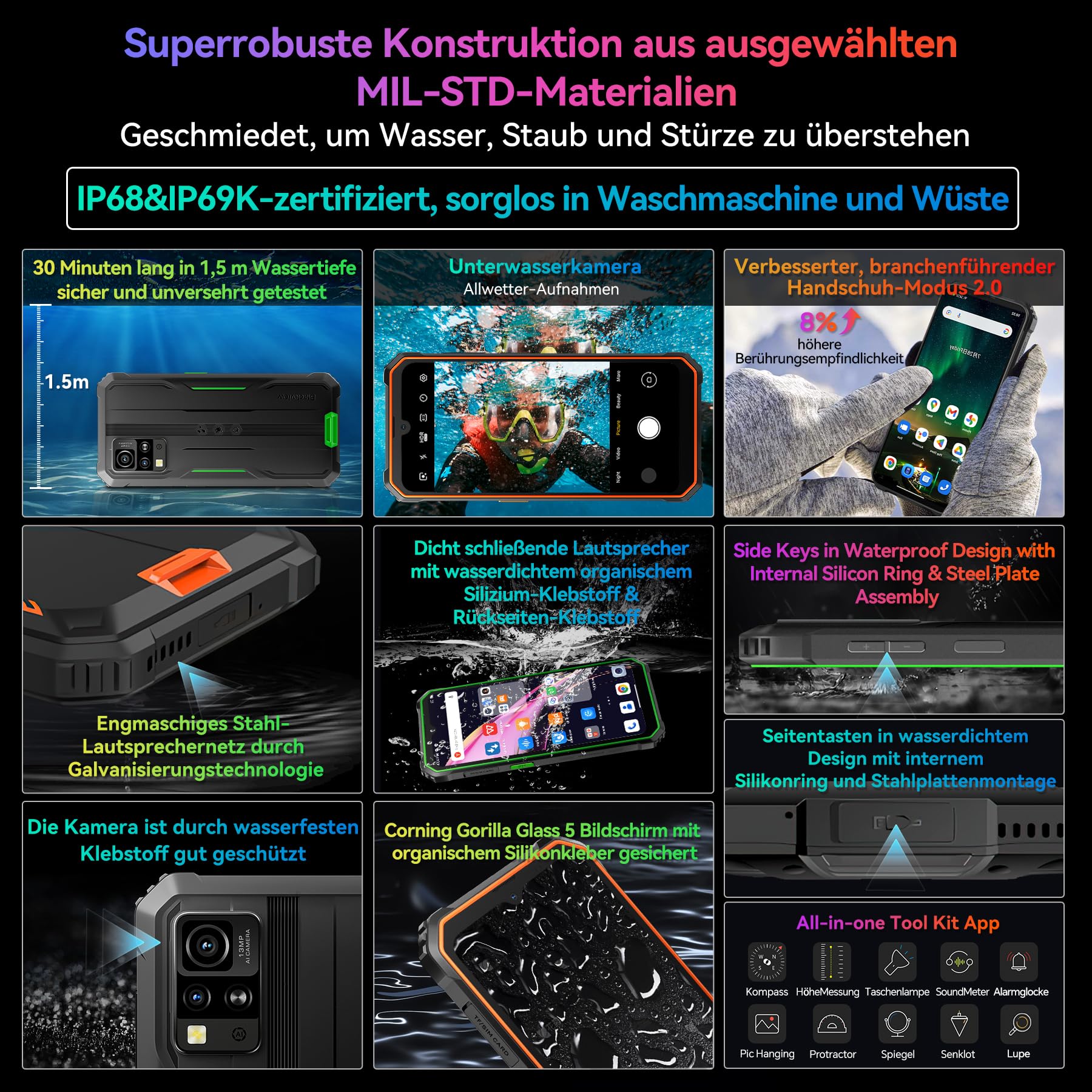 Blackview BV4800 Pro Téléphone Portable Incassable Android 14