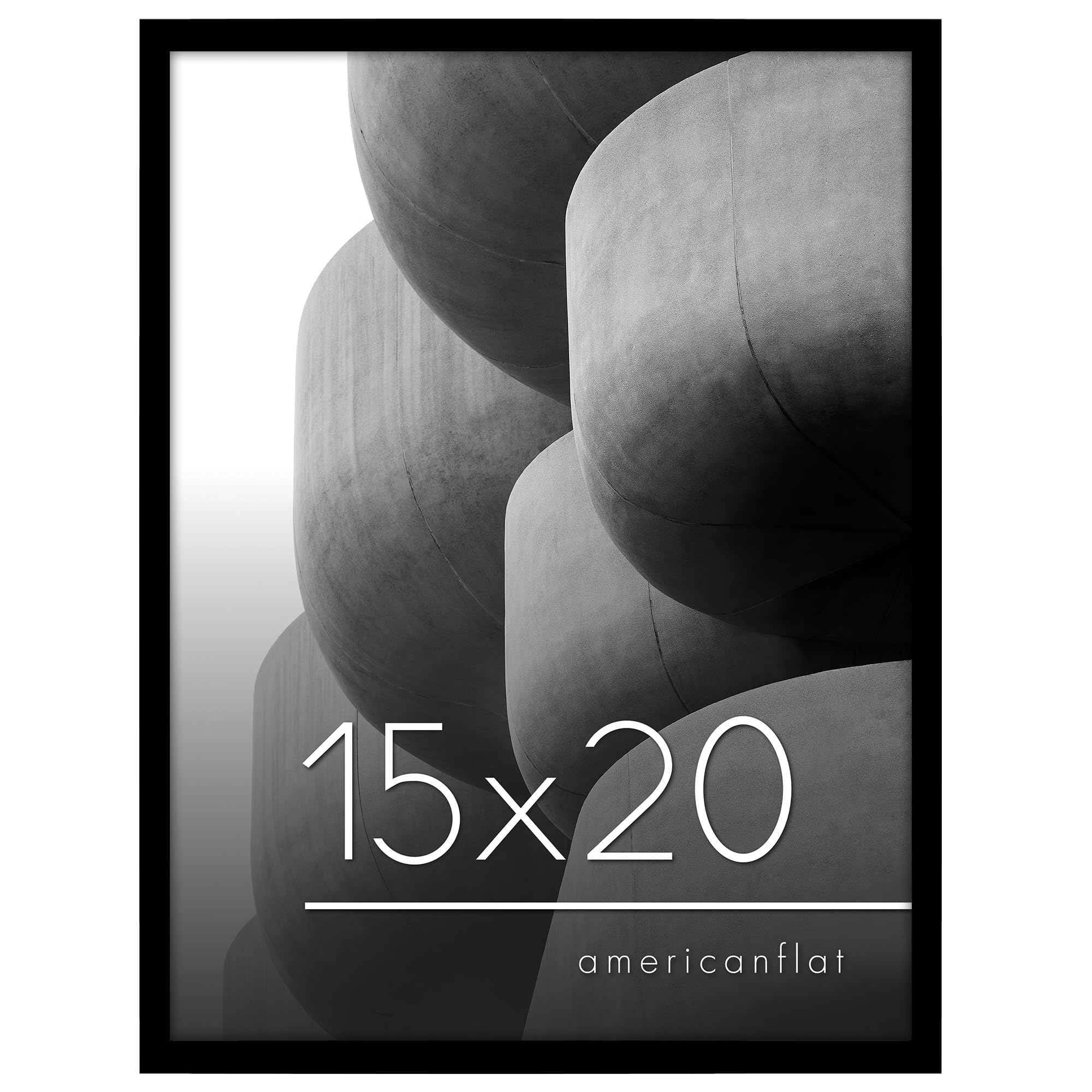 Americanflat 15x20 Picture Frame in Black - Thin Border Photo Frame with Polished Plexiglass - Wall Picture Frame with Hanging Hardware Included for Horizontal or Vertical Display Format