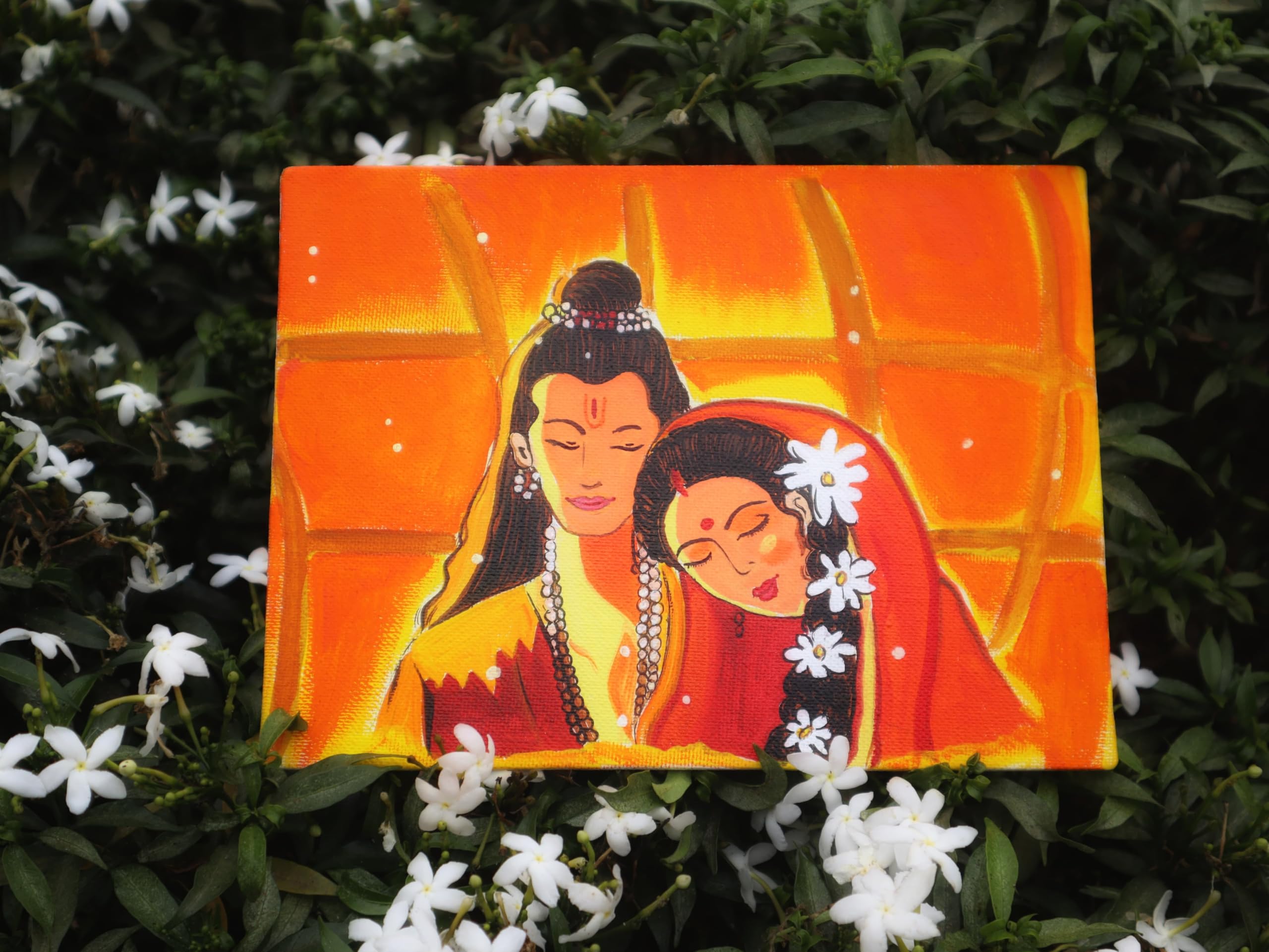 Ram Sita Original Acrylic Painting on Canvas | Canvas Art, Wall Decor-picture-54