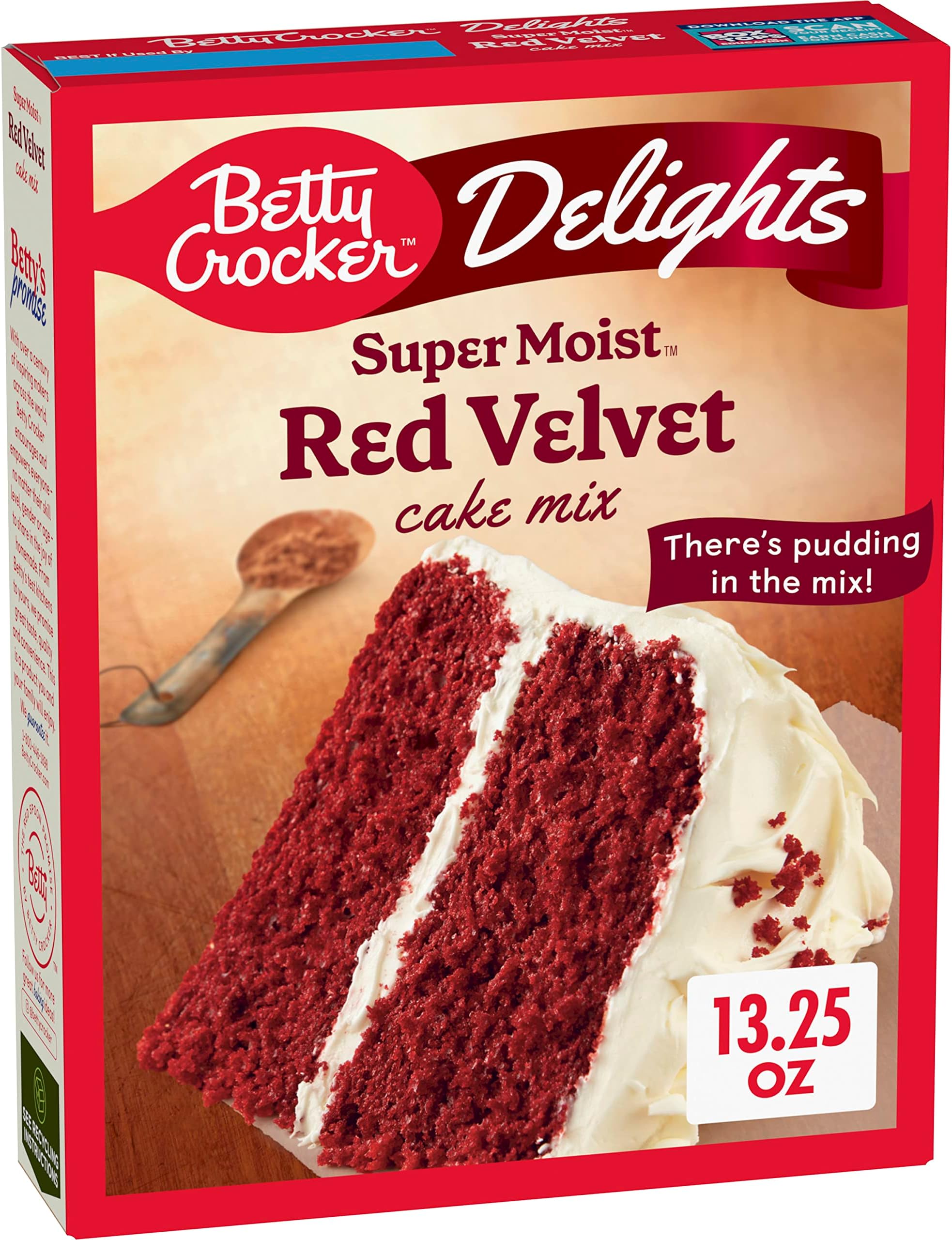 Delights Red Velvet Super Moist Cake Mix, 13.25 oz โฎ 375 g
