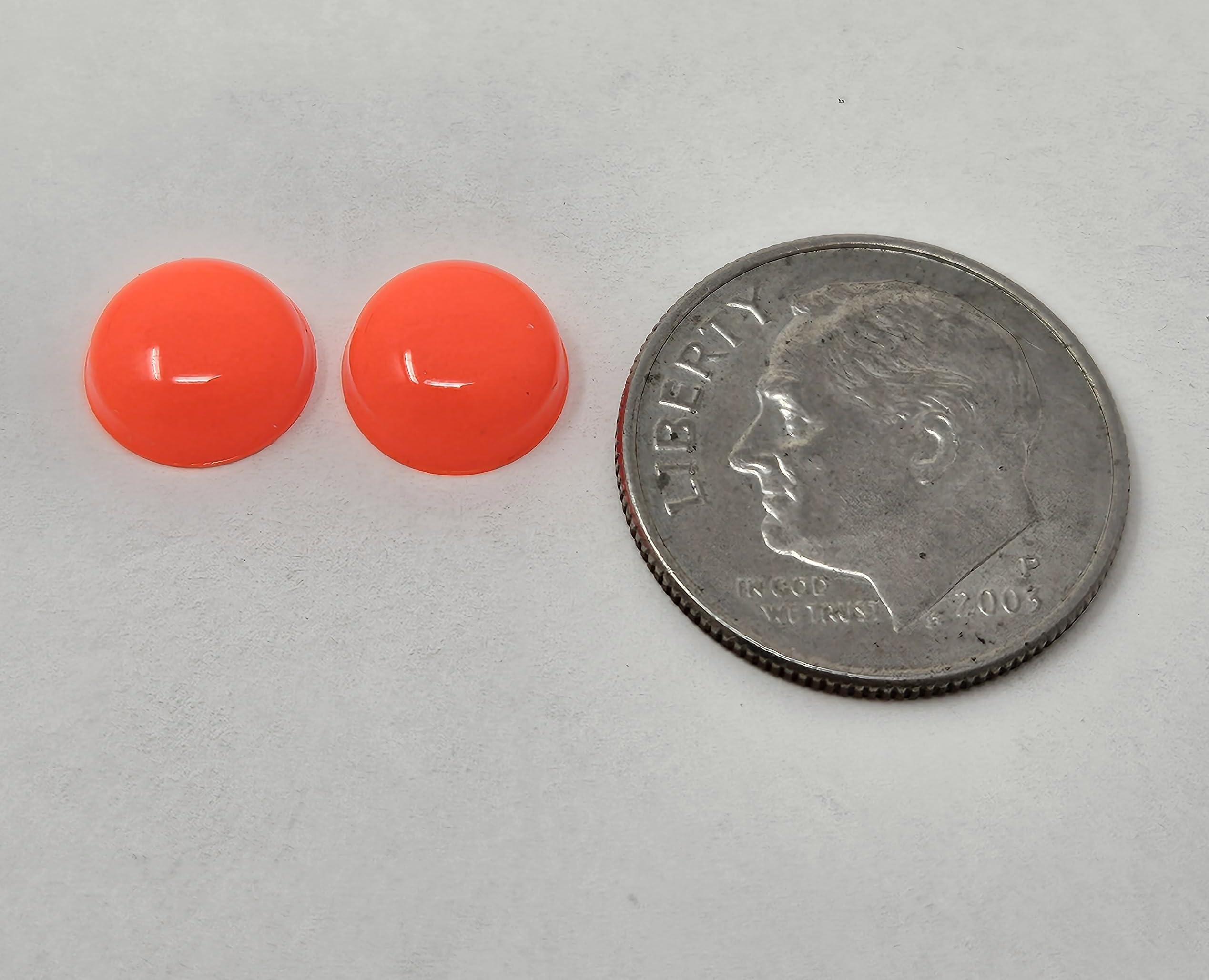 Zim's 8mm Paste-On Orange-Red Half Round Plastic Eyes or Noses for Craft Amigurumi Dolls or Puppets (Pack of 144)