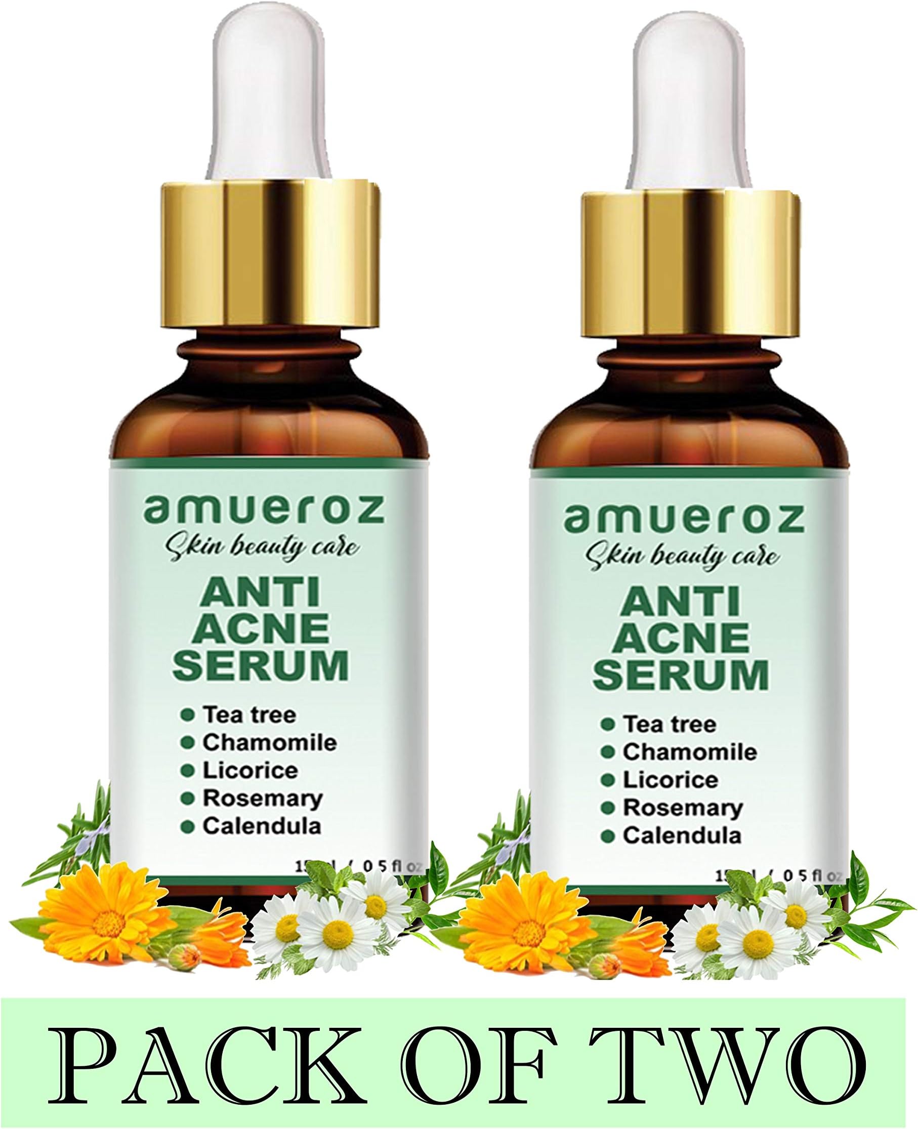Anti Acne serum PACK OF TWO, Acne Clearing Facial Serum | Anti-Scar Collagen Serum