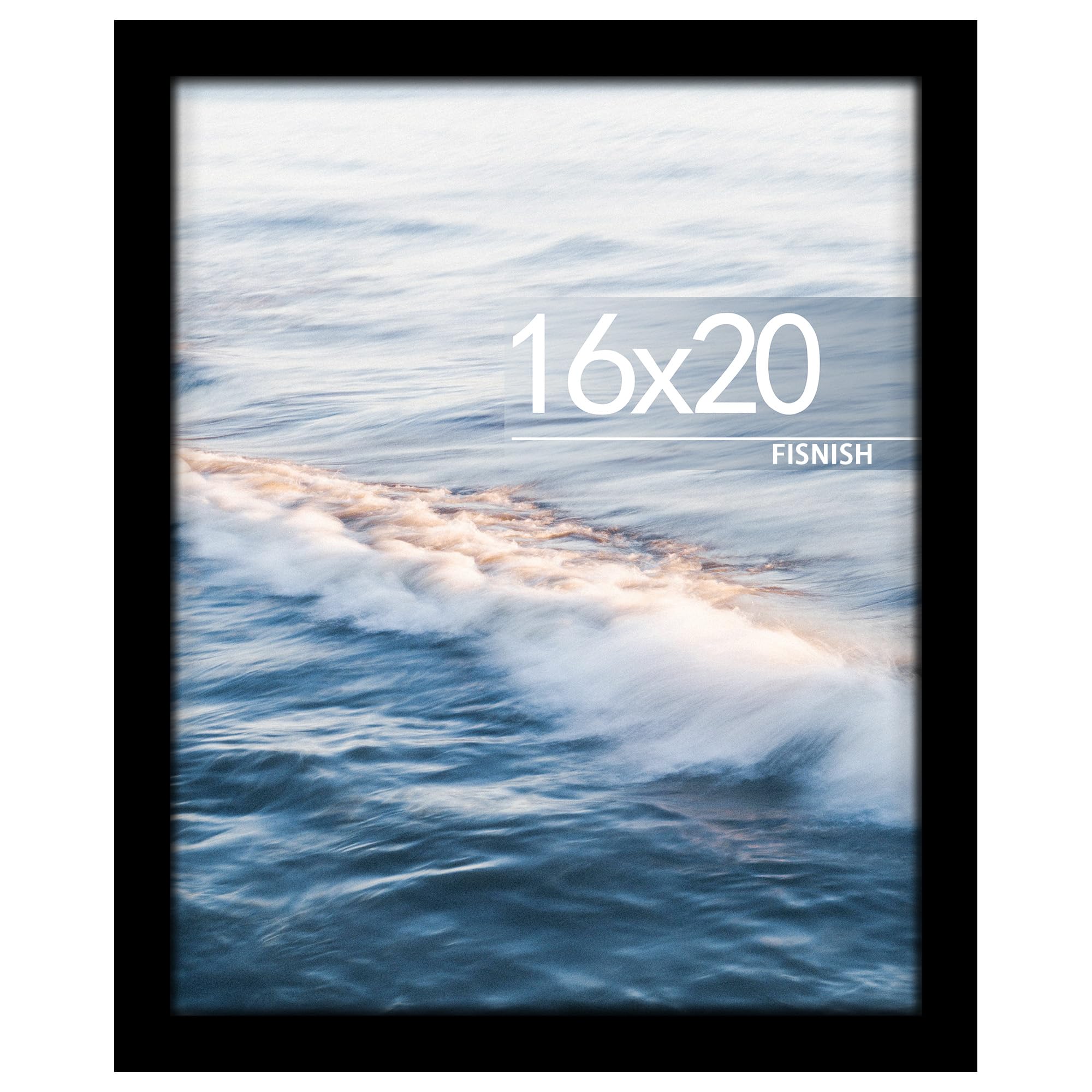 16x20 Picture Frame, Classic Black 16 x 20 Poster Frame for Horizontal or Vertical Wall Mounting, 1 Pack
