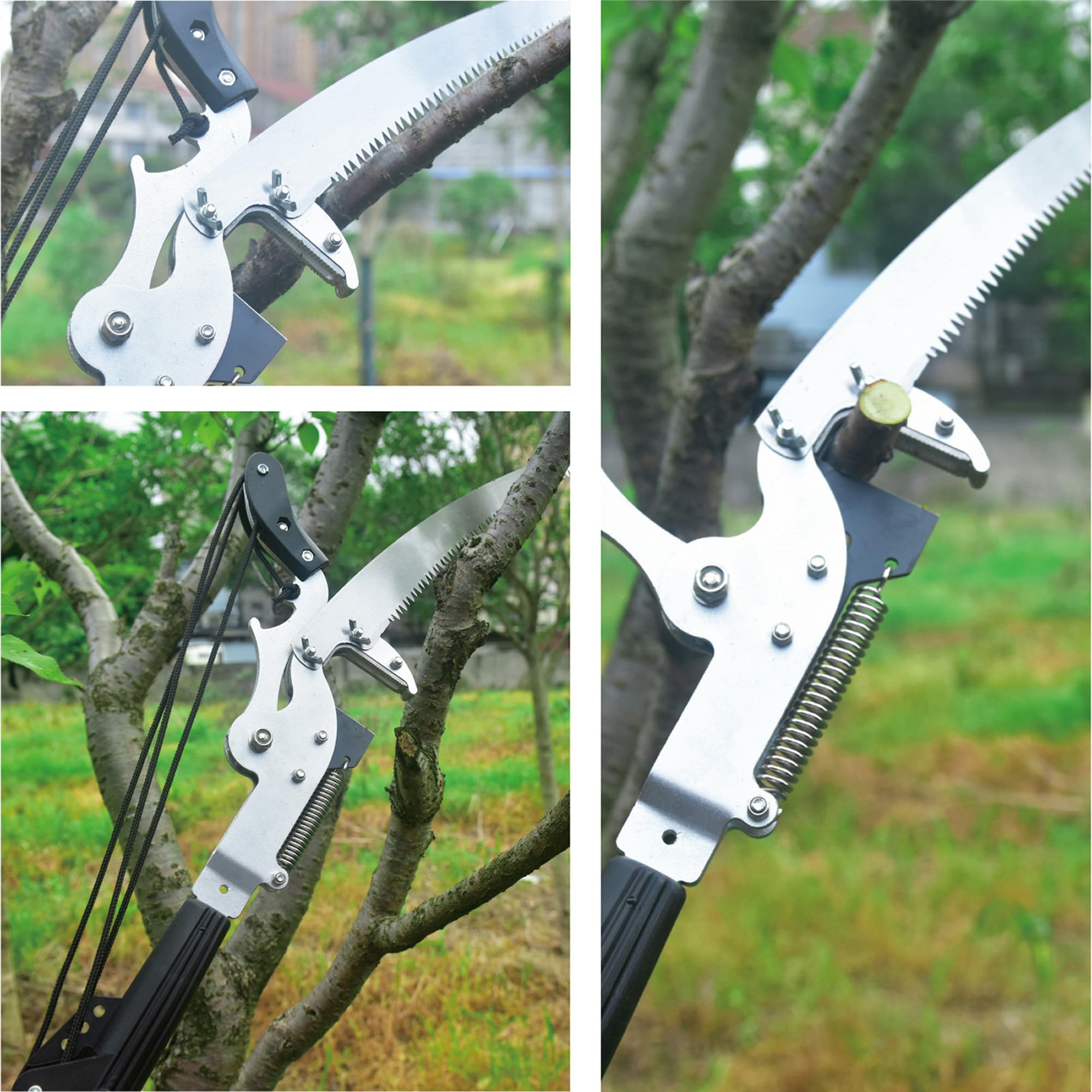 Cabezal de podadora afilado para árboles de jardín, tijeras grandes de 24 pulgadas para cortar frutas de gran altitud, herramienta cortadora de árboles de sierra, apta para postes de 0.86 a 1