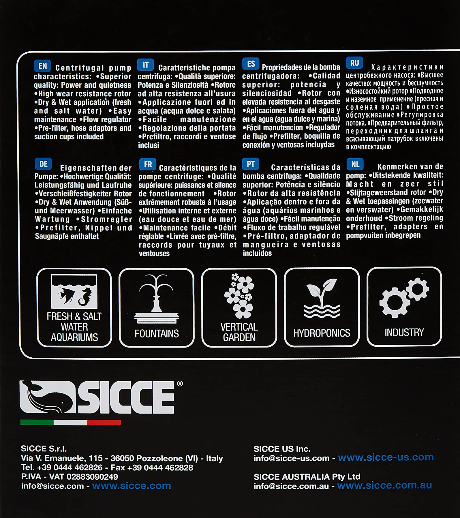 Sicce 995808 Aquarien Universalpumpe Syncra 1.5 1350 Liter/h 23 Watt