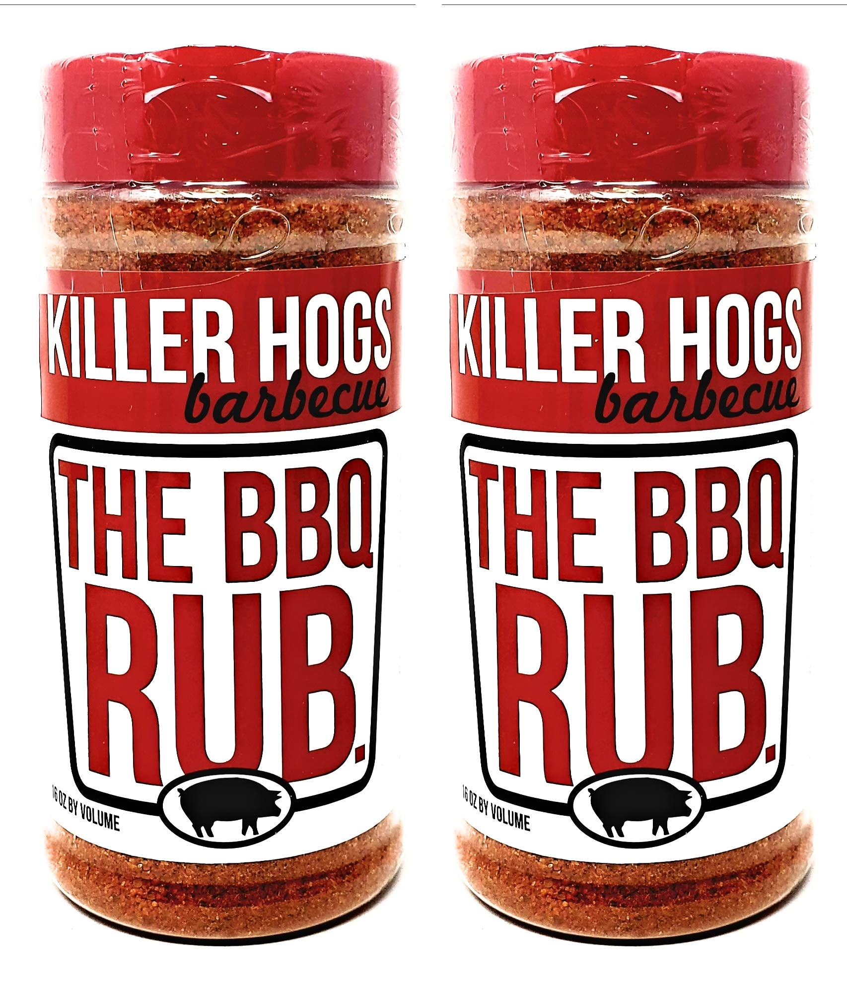 Killer Hogs Barbecue Rub - Pack of 2 Bottles - 16 oz Per Bottle - 32 oz Total of Bulk Killer Hogs BBQ Rub - Championship Rub for Barbecue