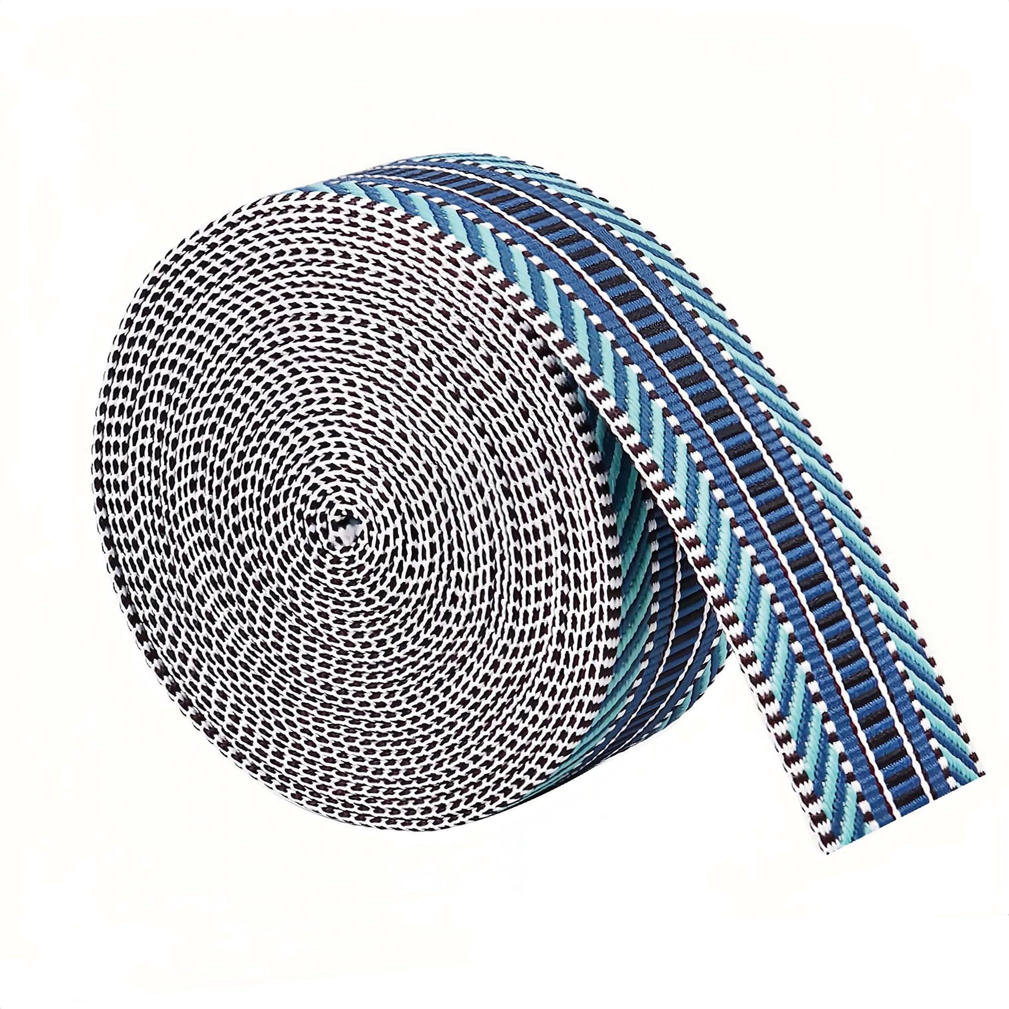 Nylon Webbing Ribbon Strap 1.5 Inch Blue Polyester Webbing 6 Yards Heavy Duty Ribbon for Crafts Bag Handles Replacement Striped Webbing DIY Pet