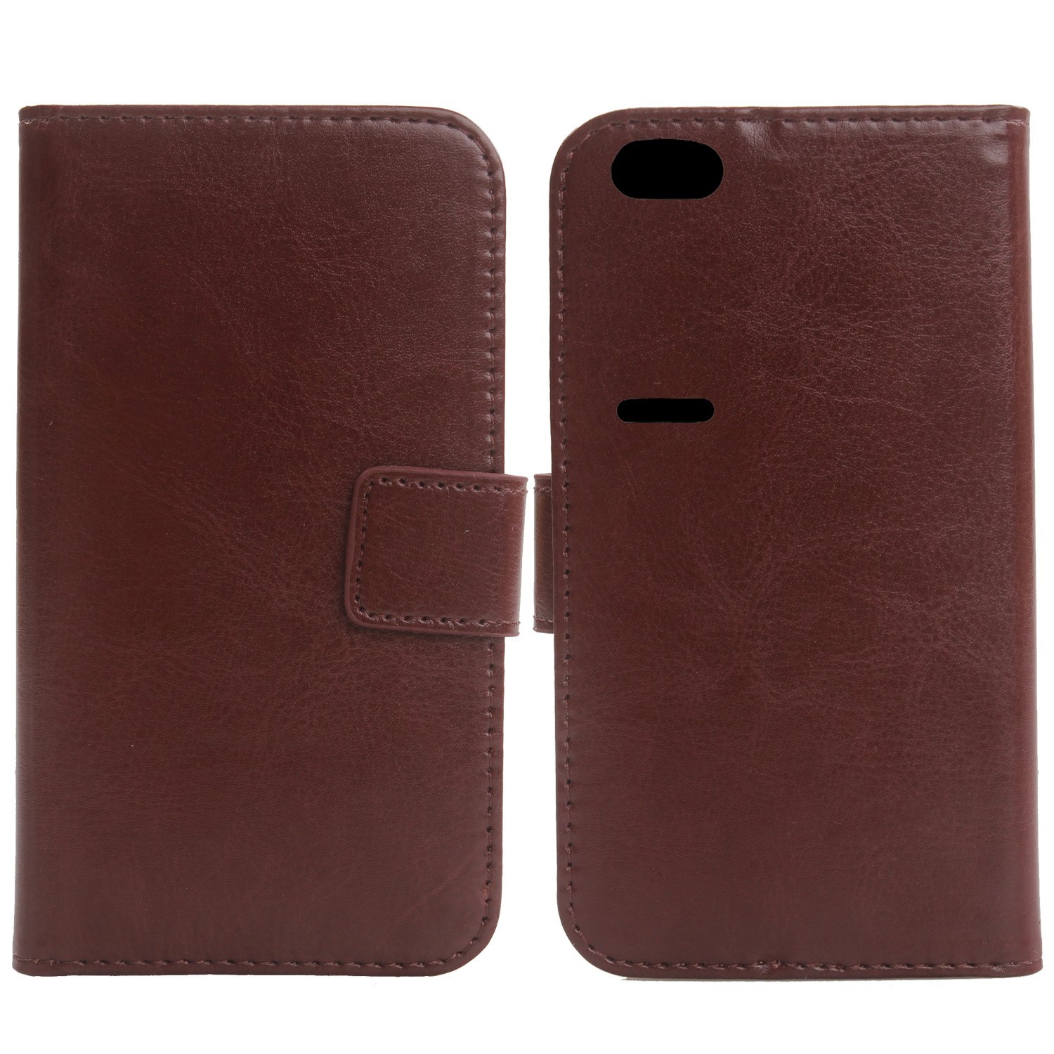 Color Design PU Wallet Flip Leather with Card Slots Cover Skin Protection Case Shell for Nextbit Robin 5.2" (Brown)