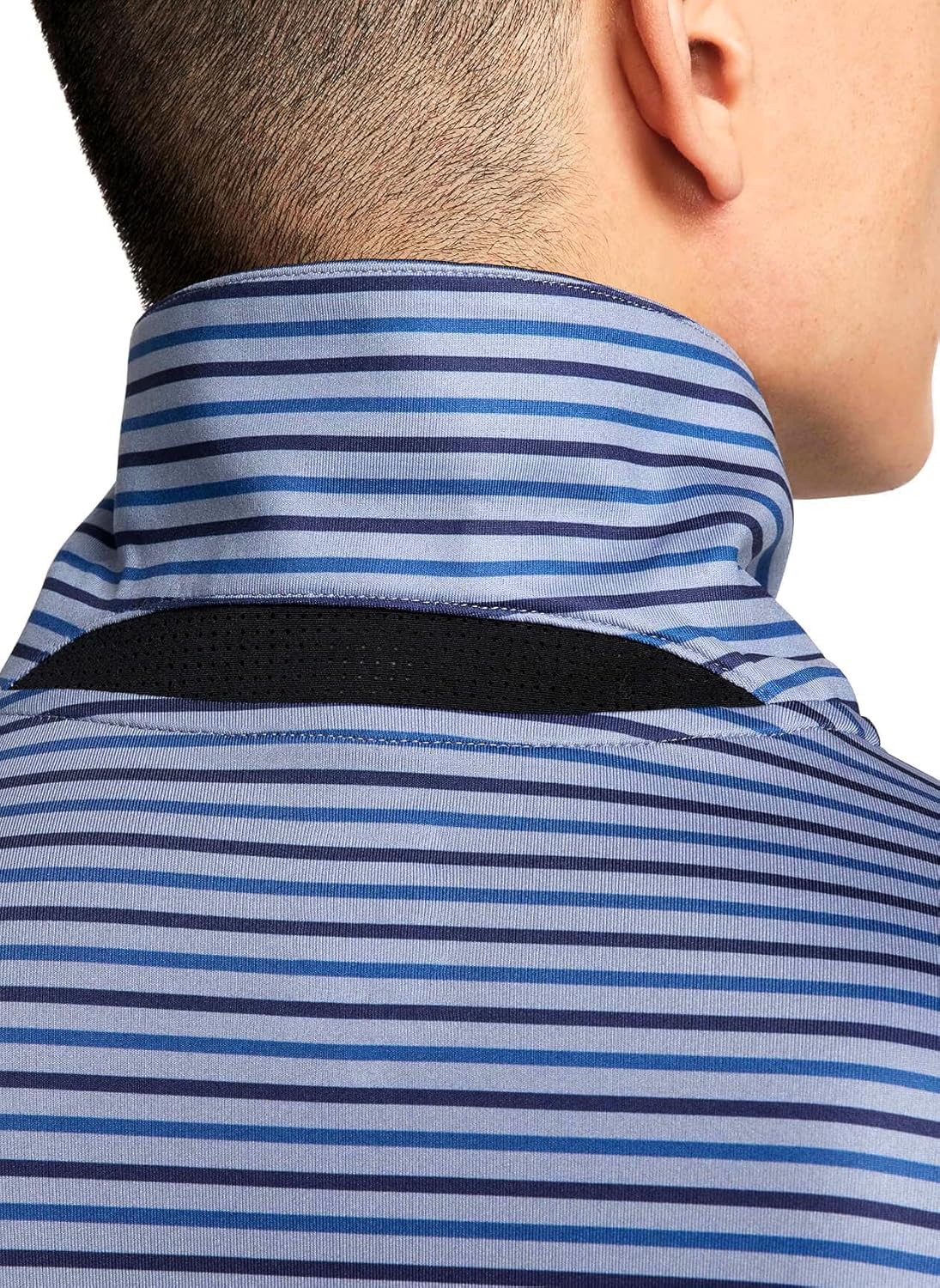 Nike Men's Dri-FIT Tour Golf Polo Blue | Black | Slate (Stripes) Small - Image 5