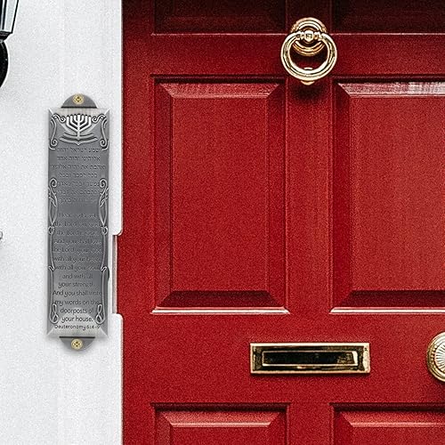 Miniatura 2 de 3 piezas de mezuzá para puerta, placa de bendición con letras de mezuzá para puerta delantera con poste de puerta de metal de desplazamiento para