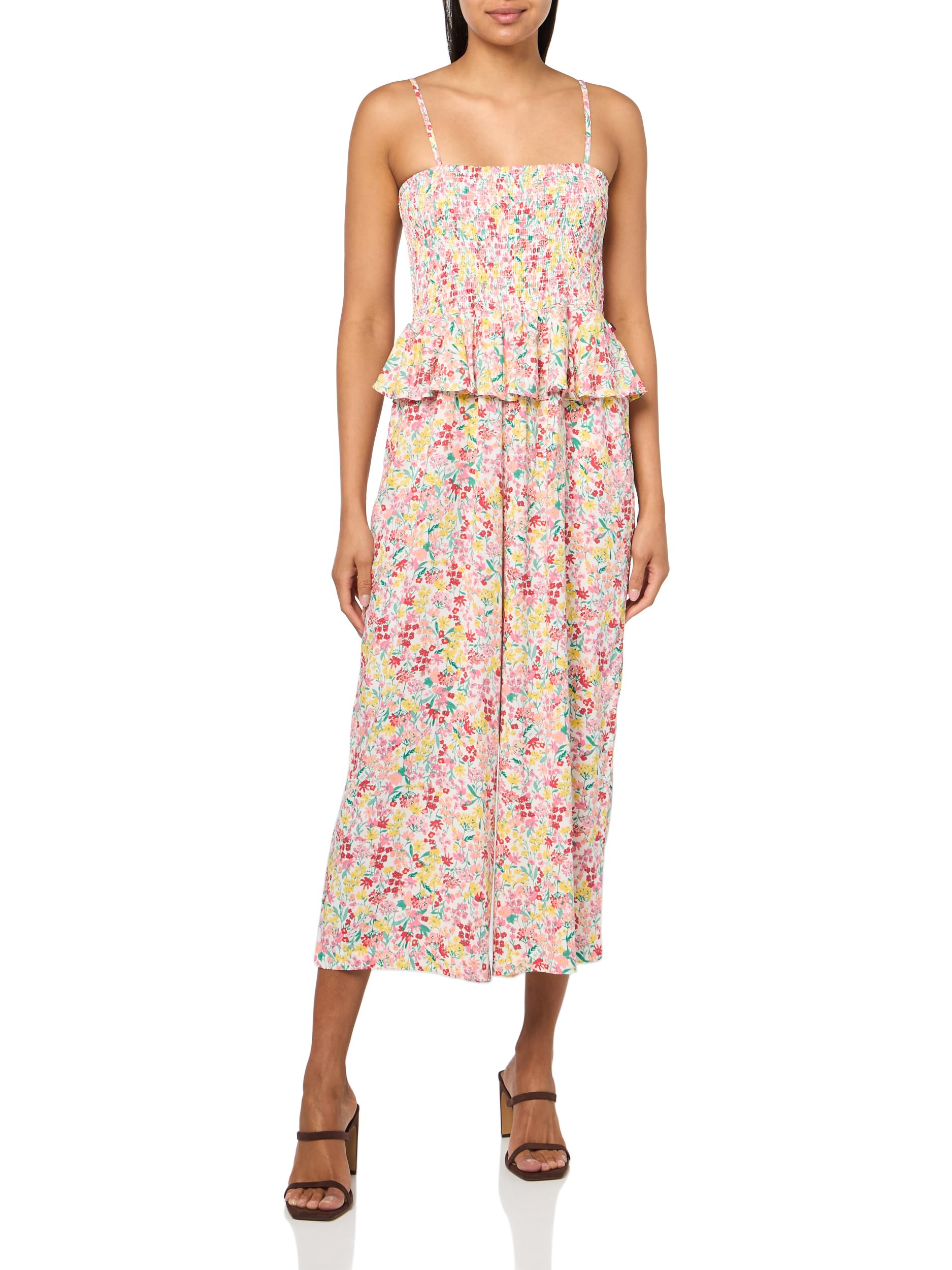Mono de mujer con escote nido de abeja elástico confeccionado en chambray 4