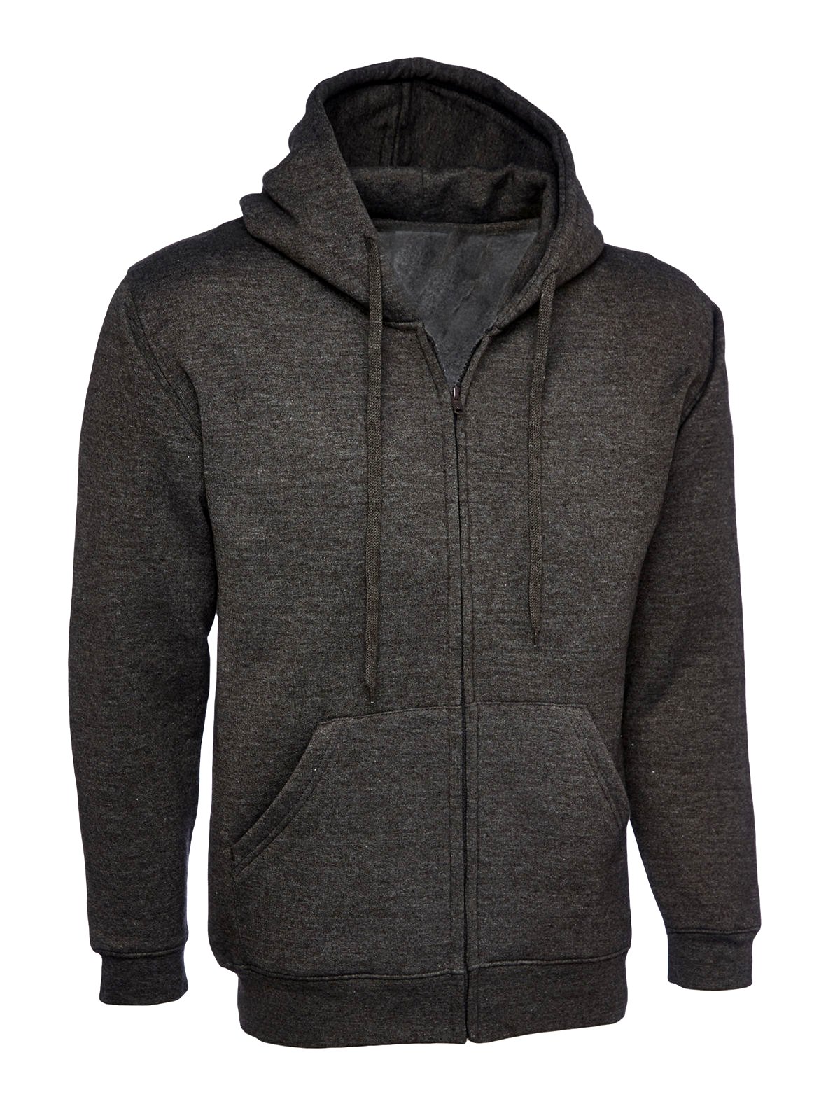 Ladies Zip-Up Hoodie Size 10 to 28 Plus Loose Fit Plain Hooded Sweatshirt New (UK 26-28, Charcoal)