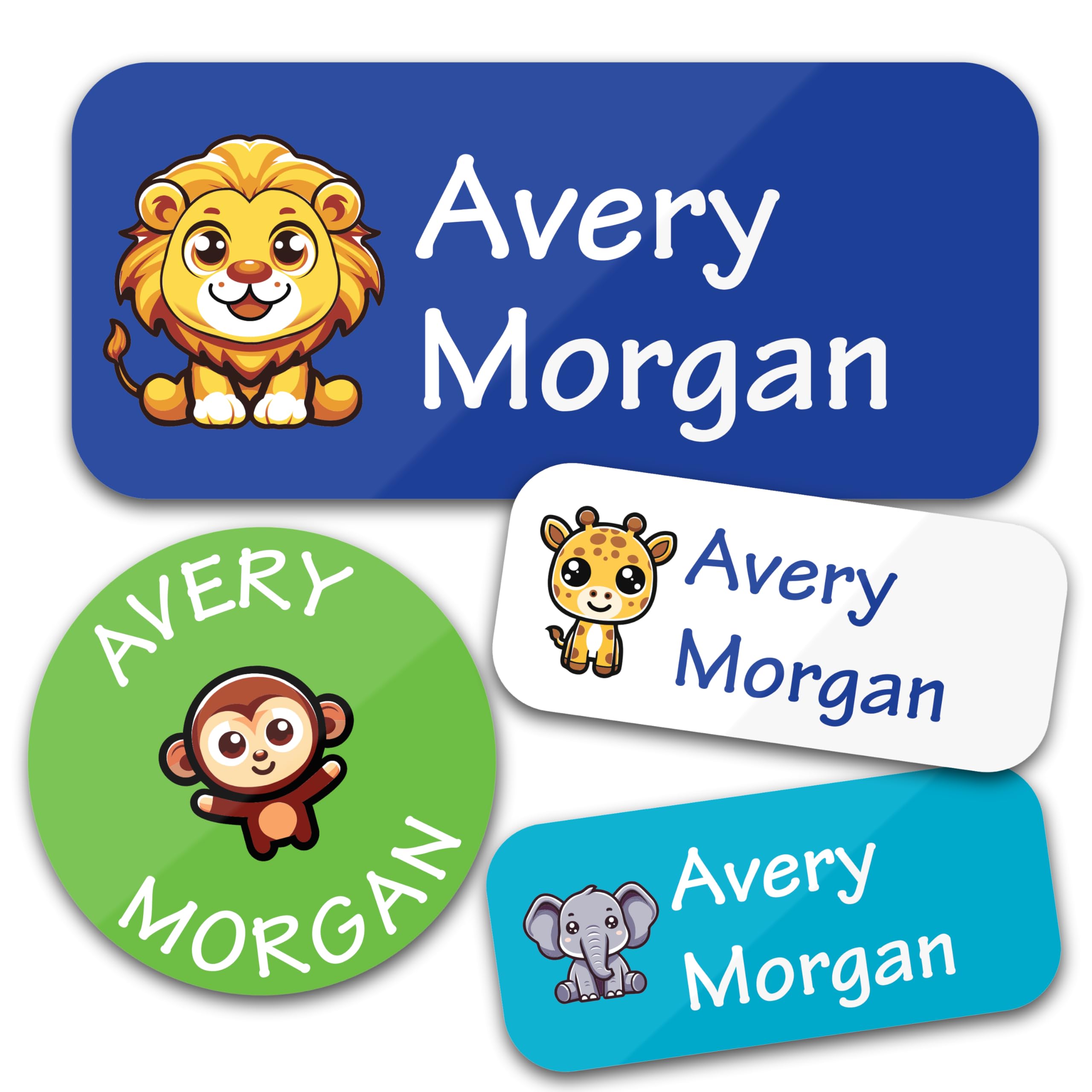 Bunny Badges Custom Name Labels for Daycare (130 Labels) Personalized Stickers for Clothing - Waterproof Name Tags for Daycare, School and Camp (