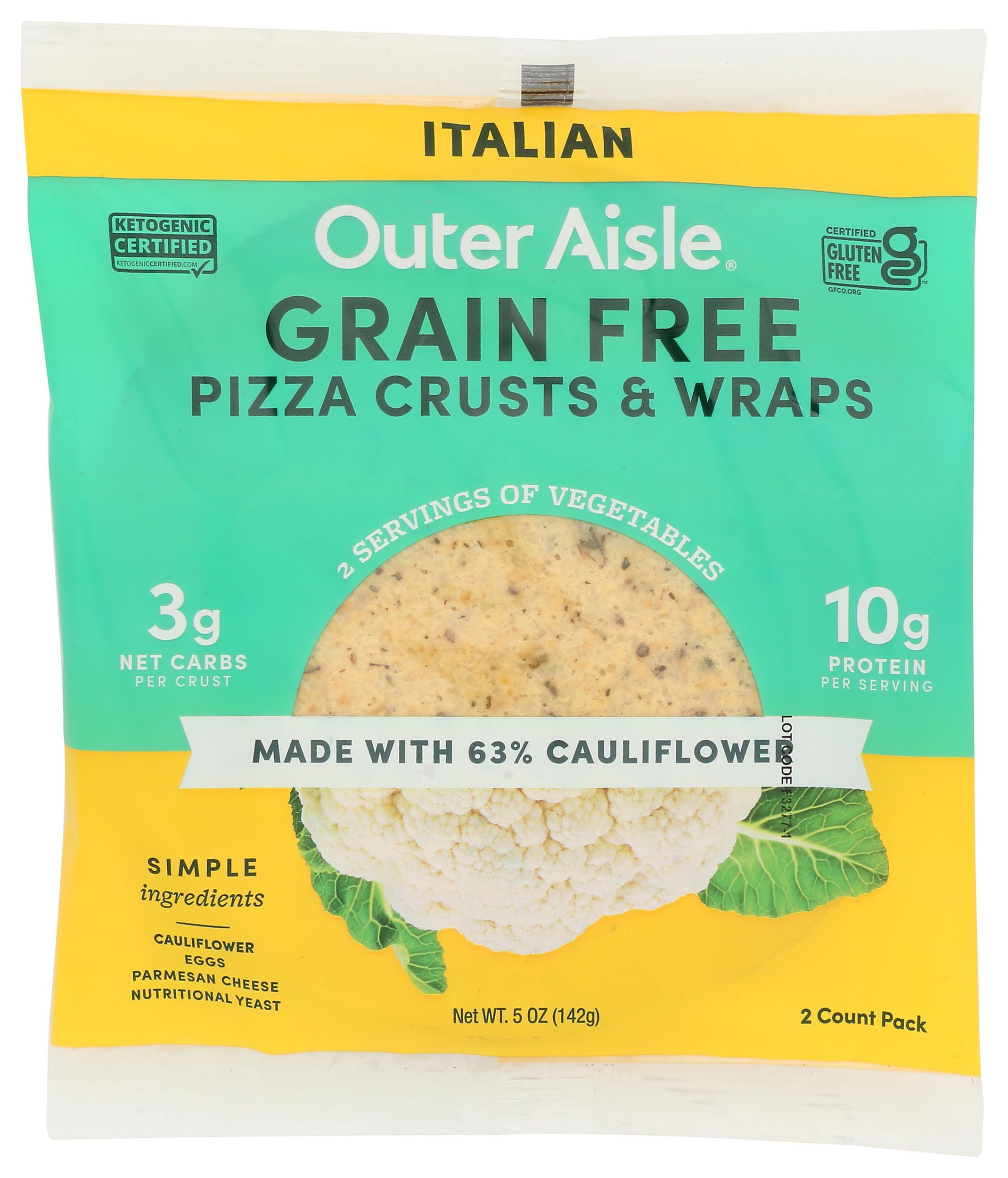 Cauliflower Pizza Crusts, 5 Ounce (Pack of 12)