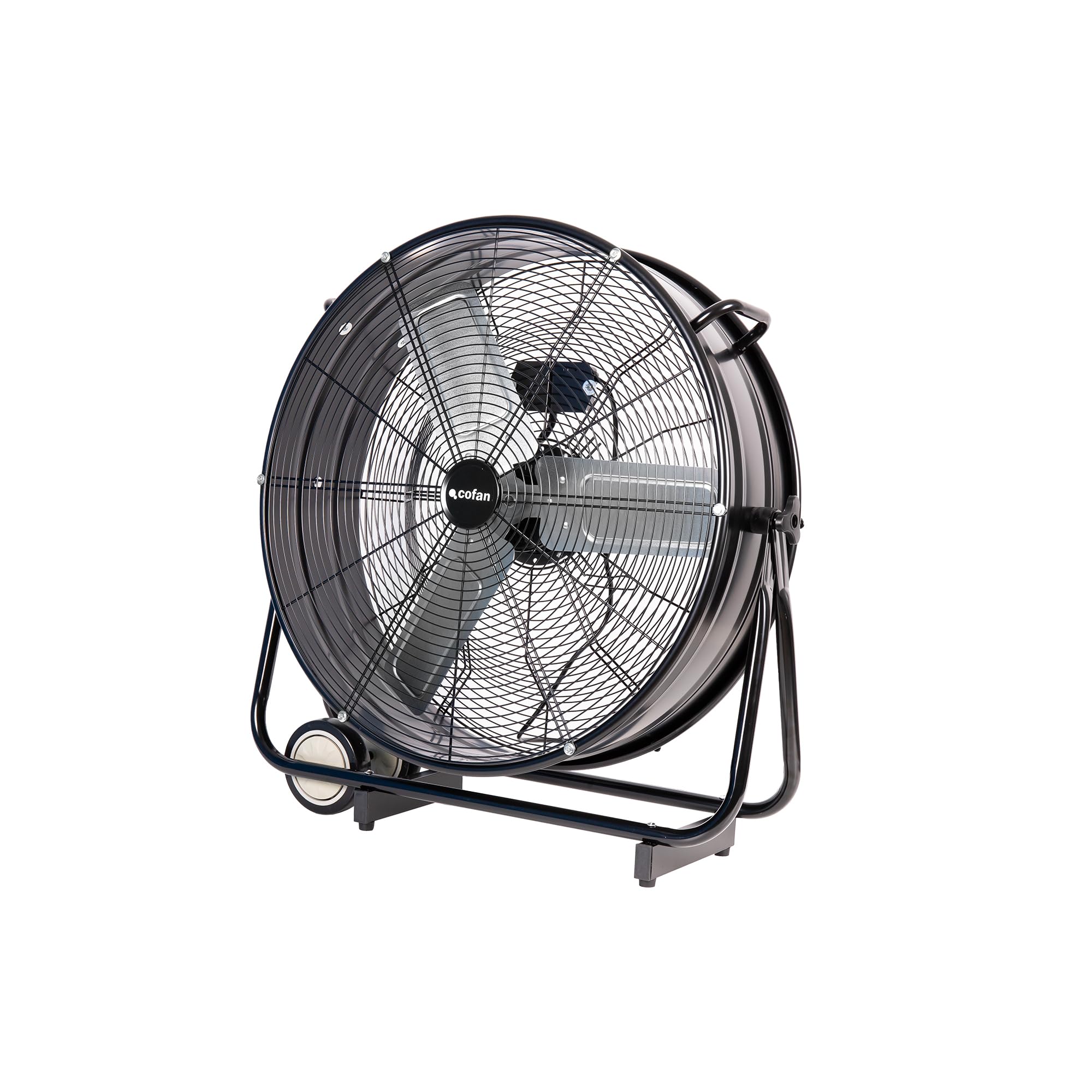 Cofan Ventilateur de sol industriel 3 vitesses, puissance 250 W, angle réglable, couleur noir, ventilateur avec roulettes et poignée, dimensions : 75 x 26 x 76 cm