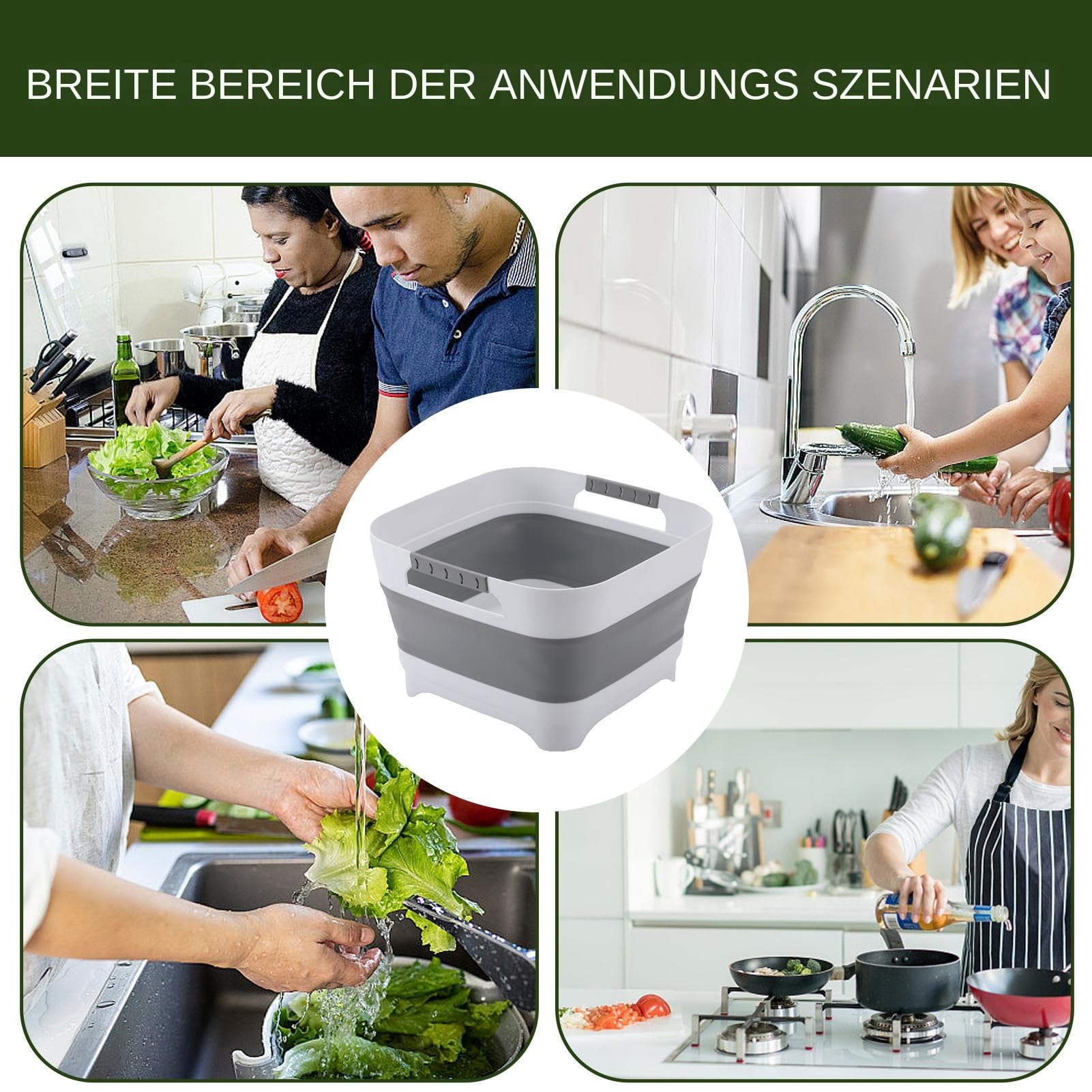Lavabo portable - Évier pour biberons - Panier multifonction léger avec poignée ergonomique pour camping, vaisselle, cuisine, voiture