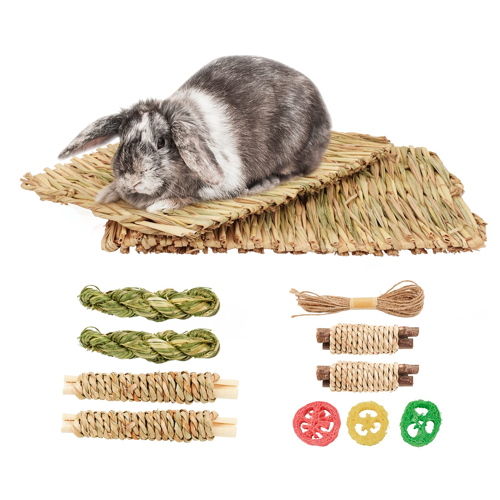 Amazon | 12点セット入り うさぎ チモシーマット わらっこ倶楽部