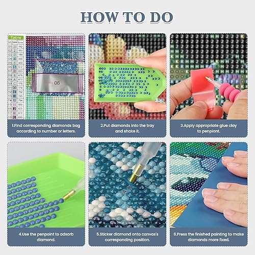 Miniatura 4 de RICUVED Kits de arte de diamantes para adultos, kits de arte de diamantes de tigre, arte de diamantes de fantasía 5D, cielo estrellado, gemas de