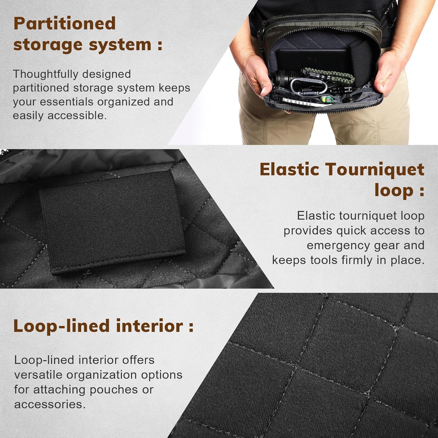 Concealed Carry Waist Bag – 420D Nylon Water-Resistant Fanny Pack for Men with Hidden Pocket & Adjustable Belt – 10”W x 6”H x 3”D (Green) - Image 5