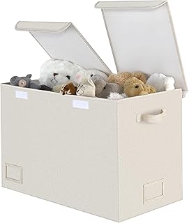 GRANNY SAYS Toy Chest with Lids, Foldable Toy Storage Organizer with Handles, Stuffed Animal Storage for Nursery Room Playroom, Living Room, Large Toy Box for Boys and Girls, Light Brown