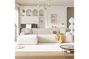 P PURLOVE Modern L-Shape Sofa, 2 Piece Modular Upholstered Sofa for Living Room