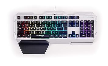 Cosmic Byte CB-GK-06 Galactic Wired Gaming Keyboard with Aluminium Body, 7 Color RGB Backlit with Effects, Anti-Ghosting (Black/Silver)