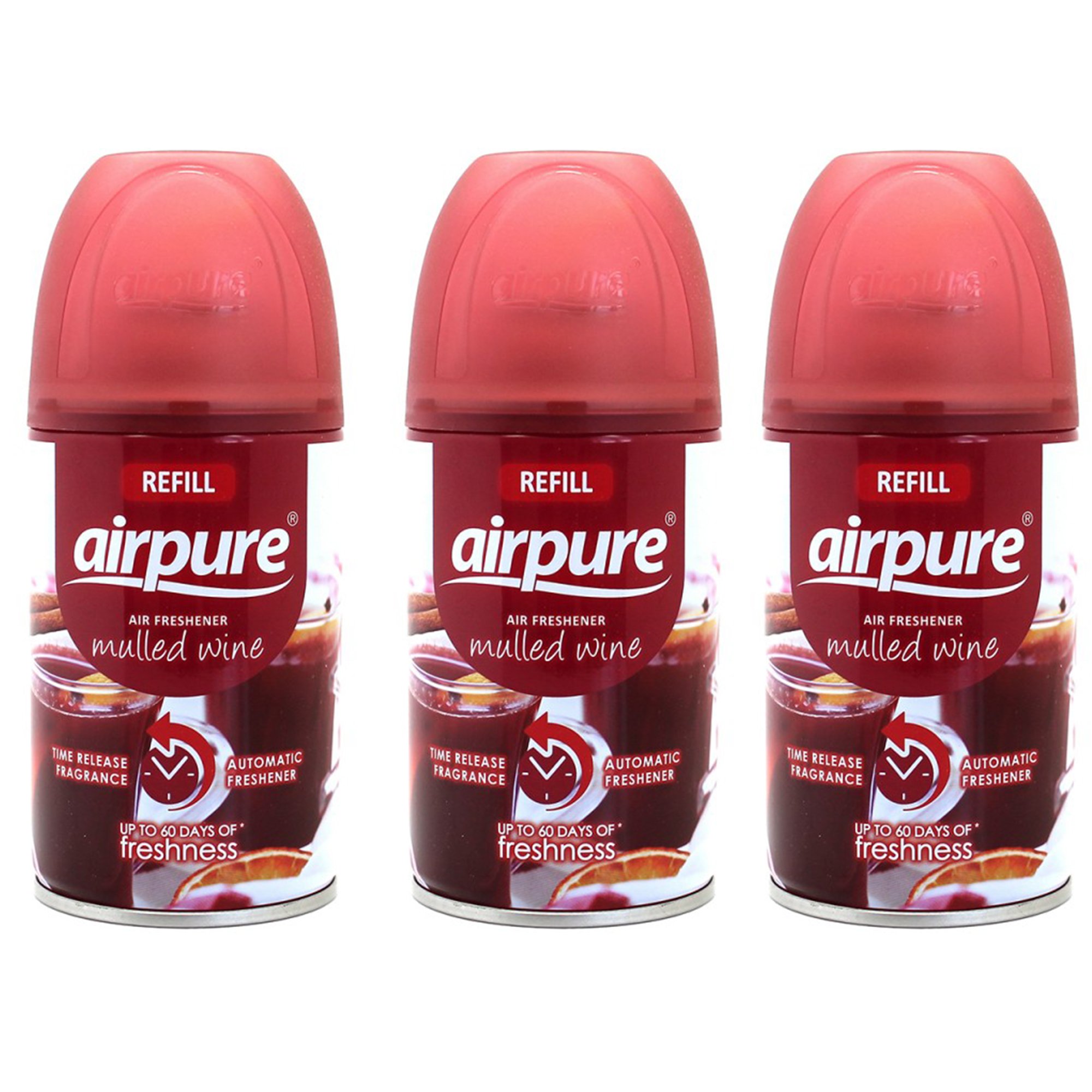 Airpure Mulled Wine 3 X Freshmatic Automatic Spray Refills 250Ml Pack Of 3,Af106-3-A