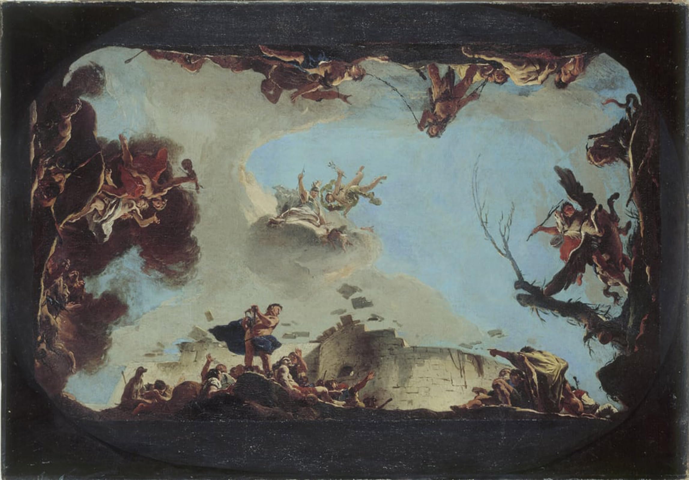 SERENDIPITP Abstract Painting Mural Print Picture Wall Decor Painting Allegory of the Power of Eloquence by Battista Tiepolo Vintage Wall Artwork for Home Decor 60x90cm